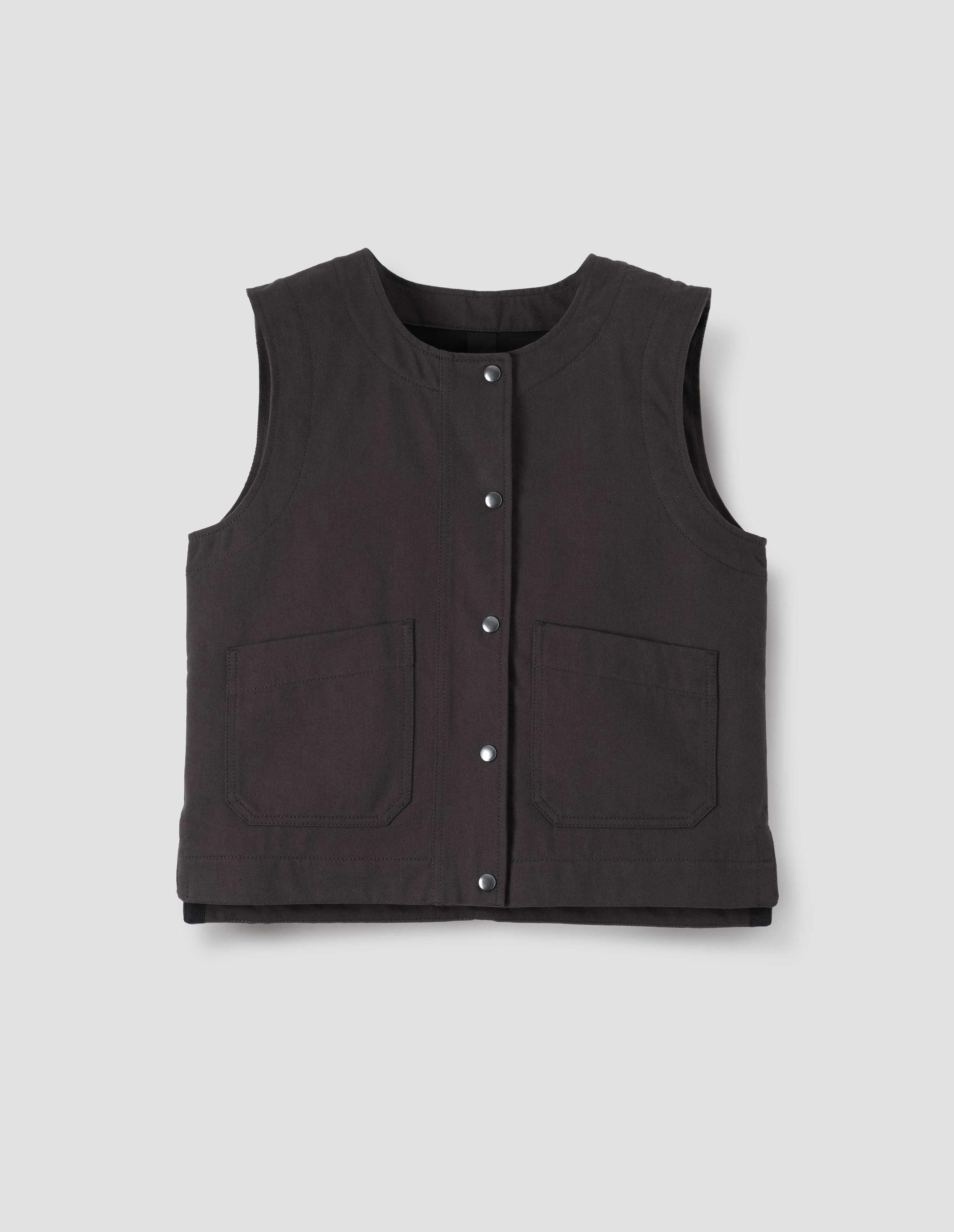 MHL. PATCH POCKET JERKIN | RAISED COTTON DRILL | DARK BROWN sold by Margaret Howell product image thumbnail 5