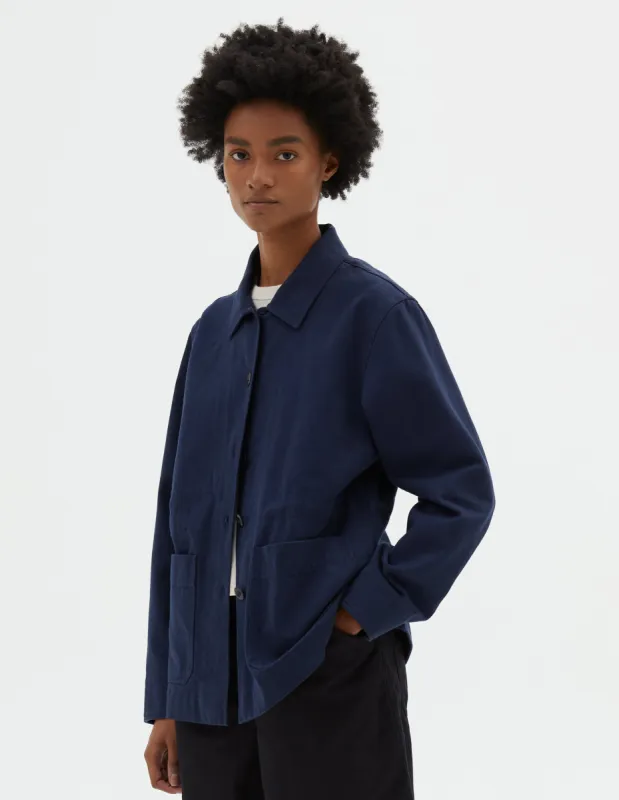 MHL. WORKER JACKET | WORN COTTON DRILL | INDIGO sold by Margaret Howell