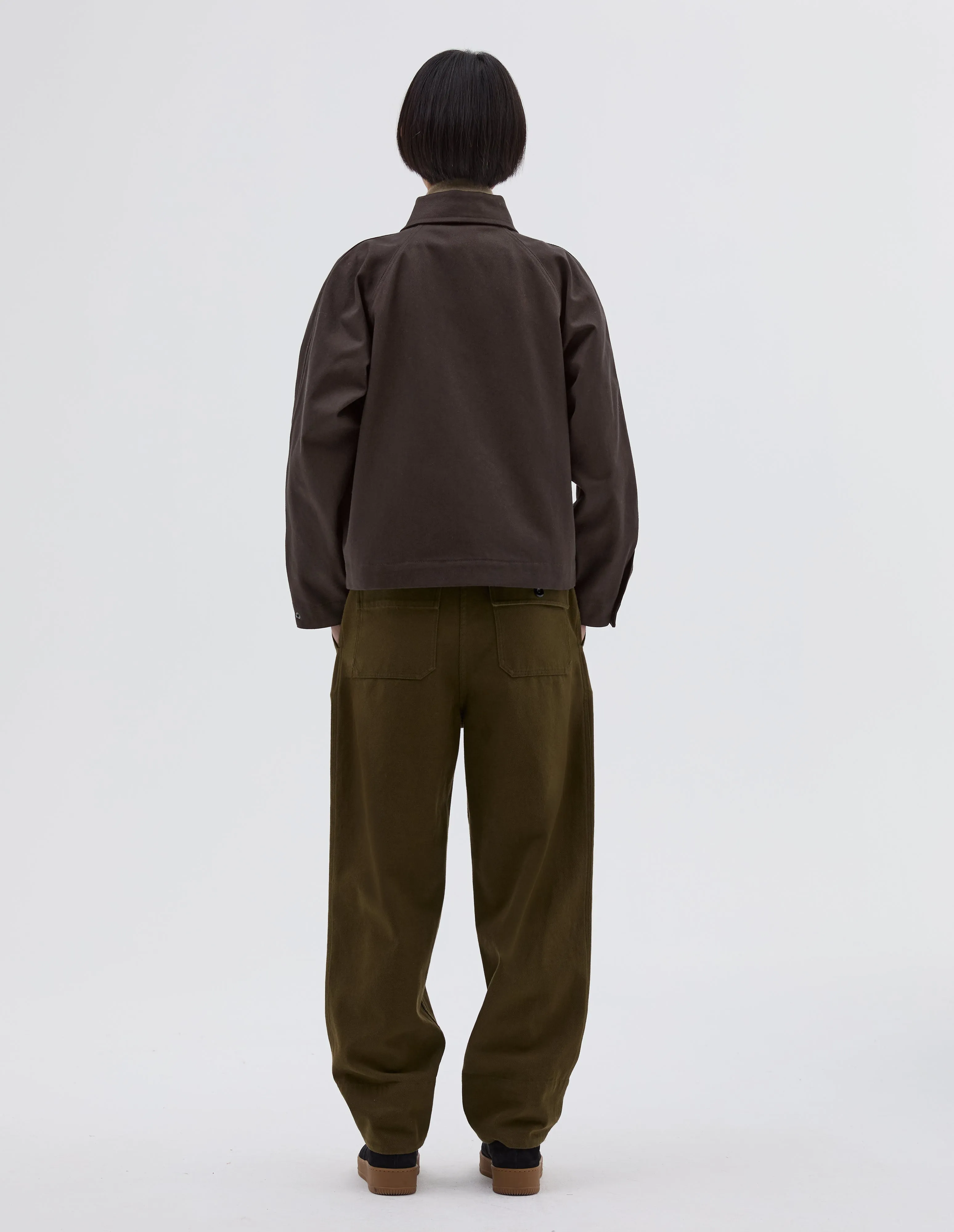 MHL. RAGLAN WORK JACKET | RAISED COTTON DRILL | DARK BROWN sold by Margaret Howell product image thumbnail 3