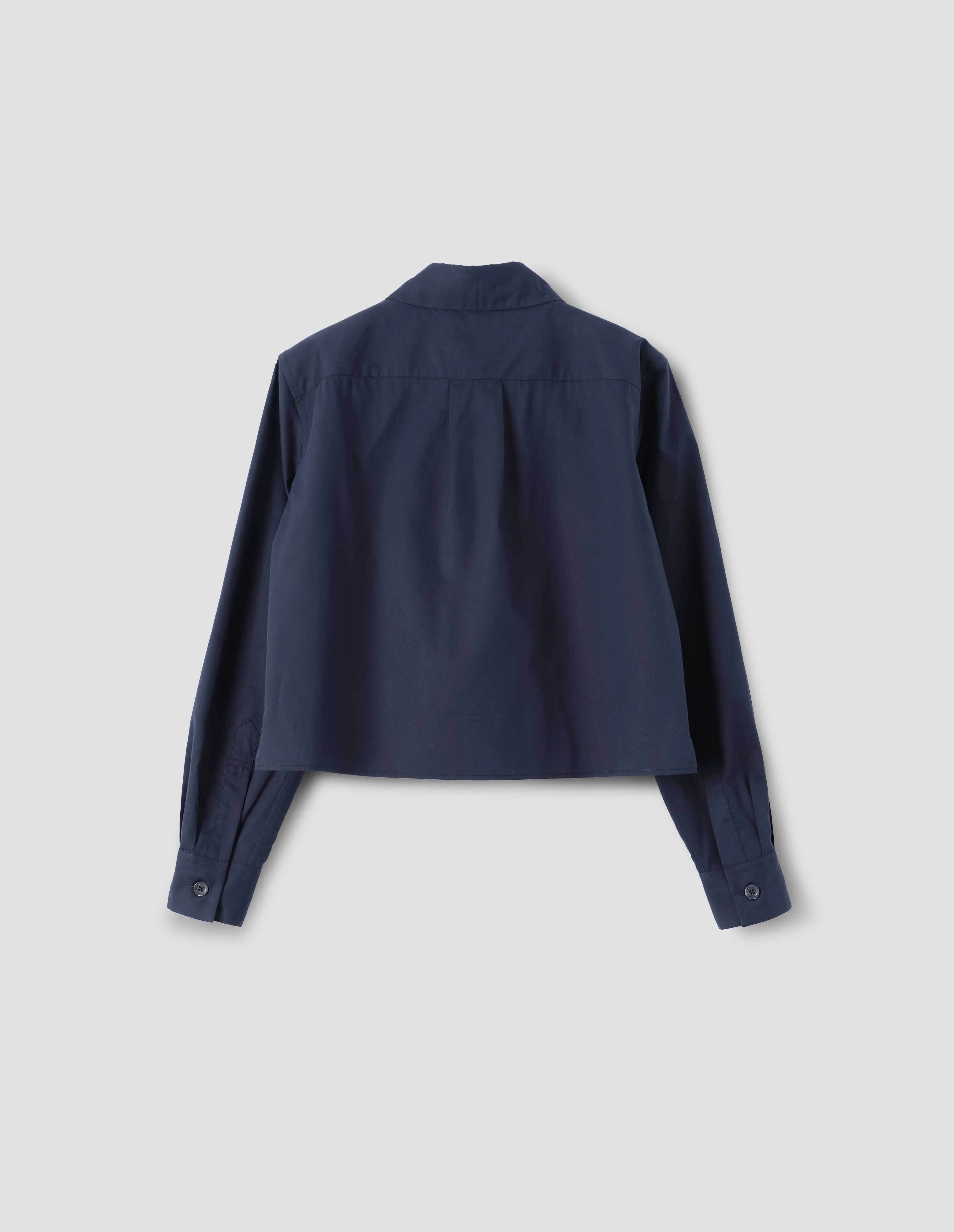 MINI CROPPED SHIRT | SOFT COTTON SILK | DARK NAVY sold by Margaret Howell product image thumbnail 5