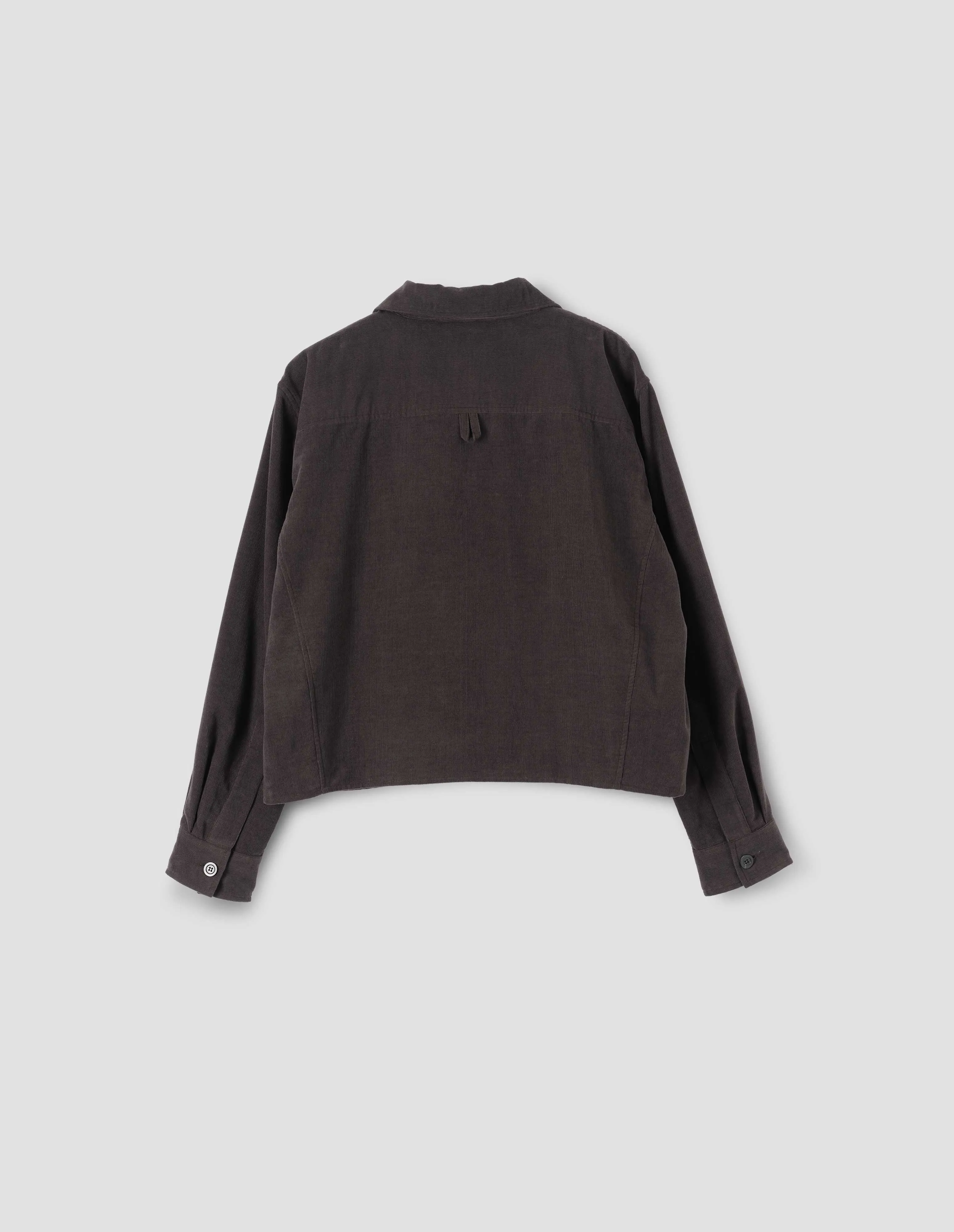 THREE BUTTON JACKET SHIRT | COTTON CASHMERE NEEDLECORD | EBONY sold by Margaret Howell product image thumbnail 5