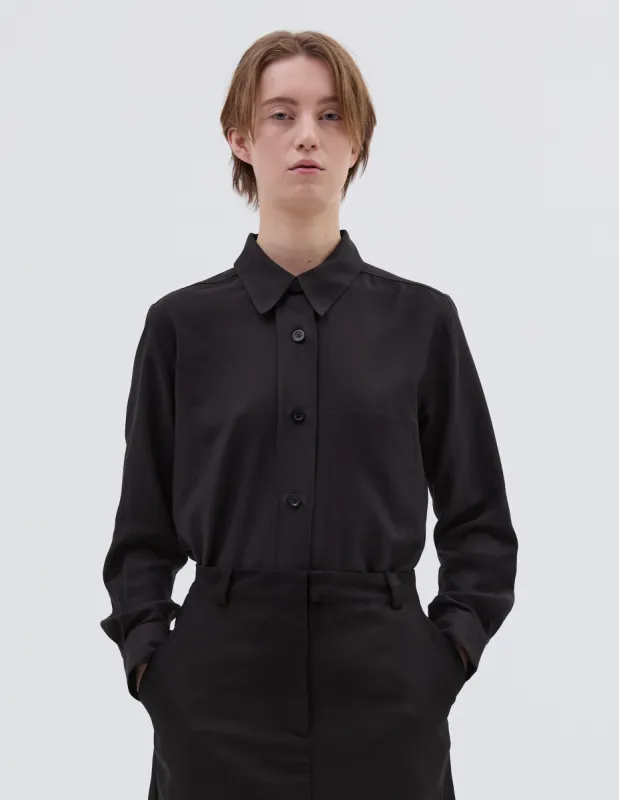 OVERSHIRT | COTTON CASHMERE TWILL | BLACK sold by Margaret Howell