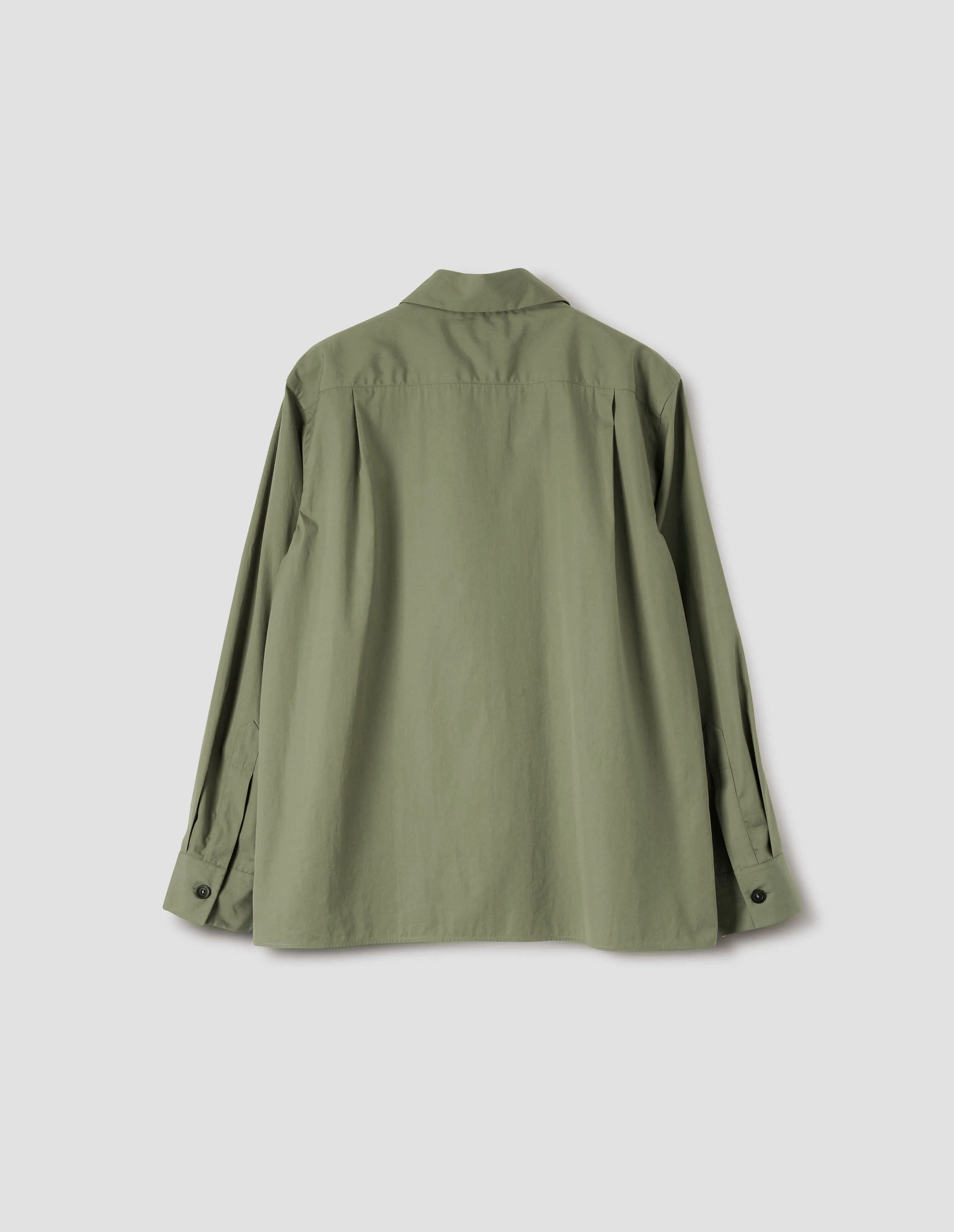 CURVE COLLAR SHIRT | WASHED COTTON POPLIN | FADED GREEN sold by Margaret Howell product image thumbnail 5