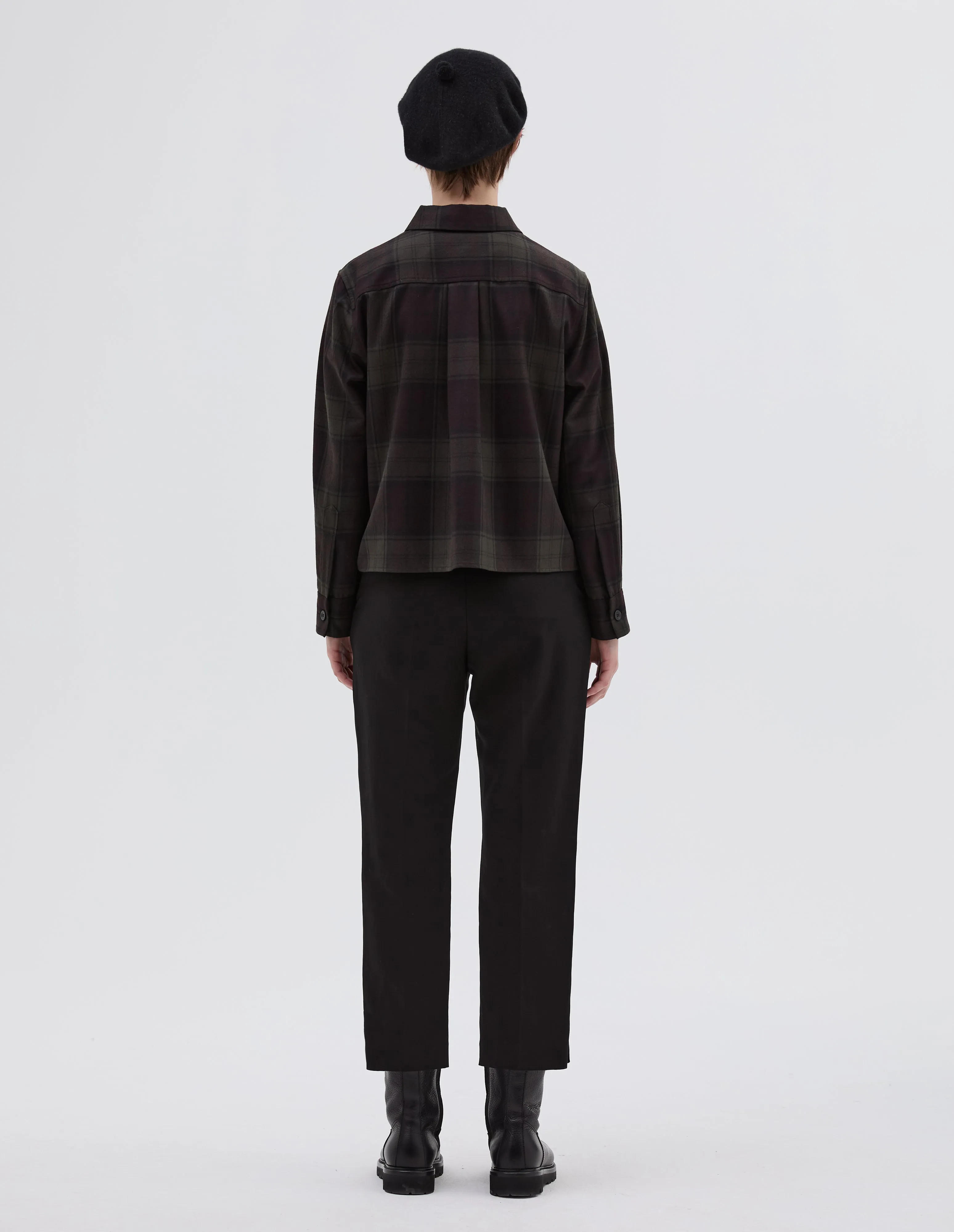 OVERSHIRT | CHECK WOOL TWILL | KHAKI / BROWN sold by Margaret Howell product image thumbnail 3