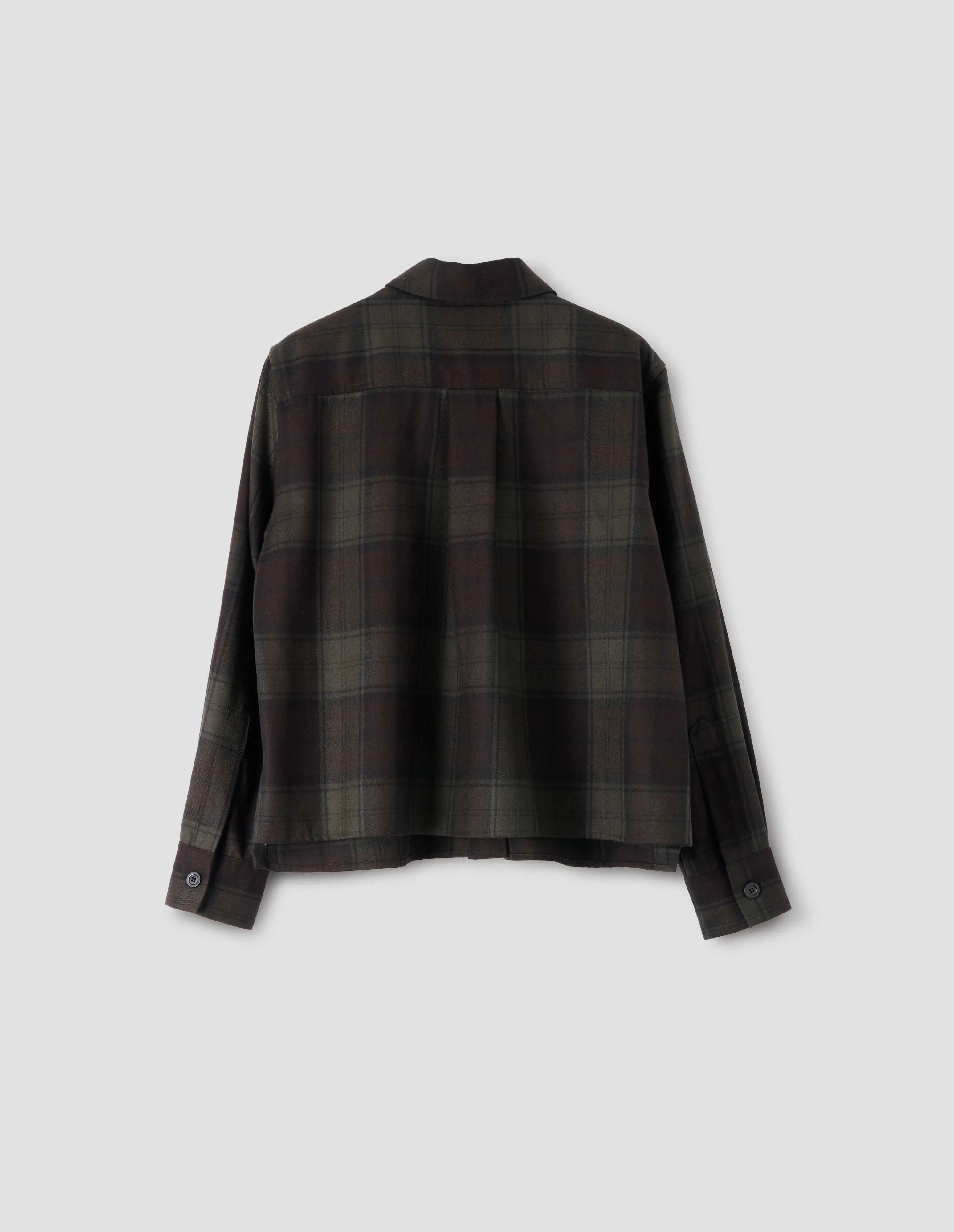 OVERSHIRT | CHECK WOOL TWILL | KHAKI / BROWN sold by Margaret Howell product image thumbnail 5