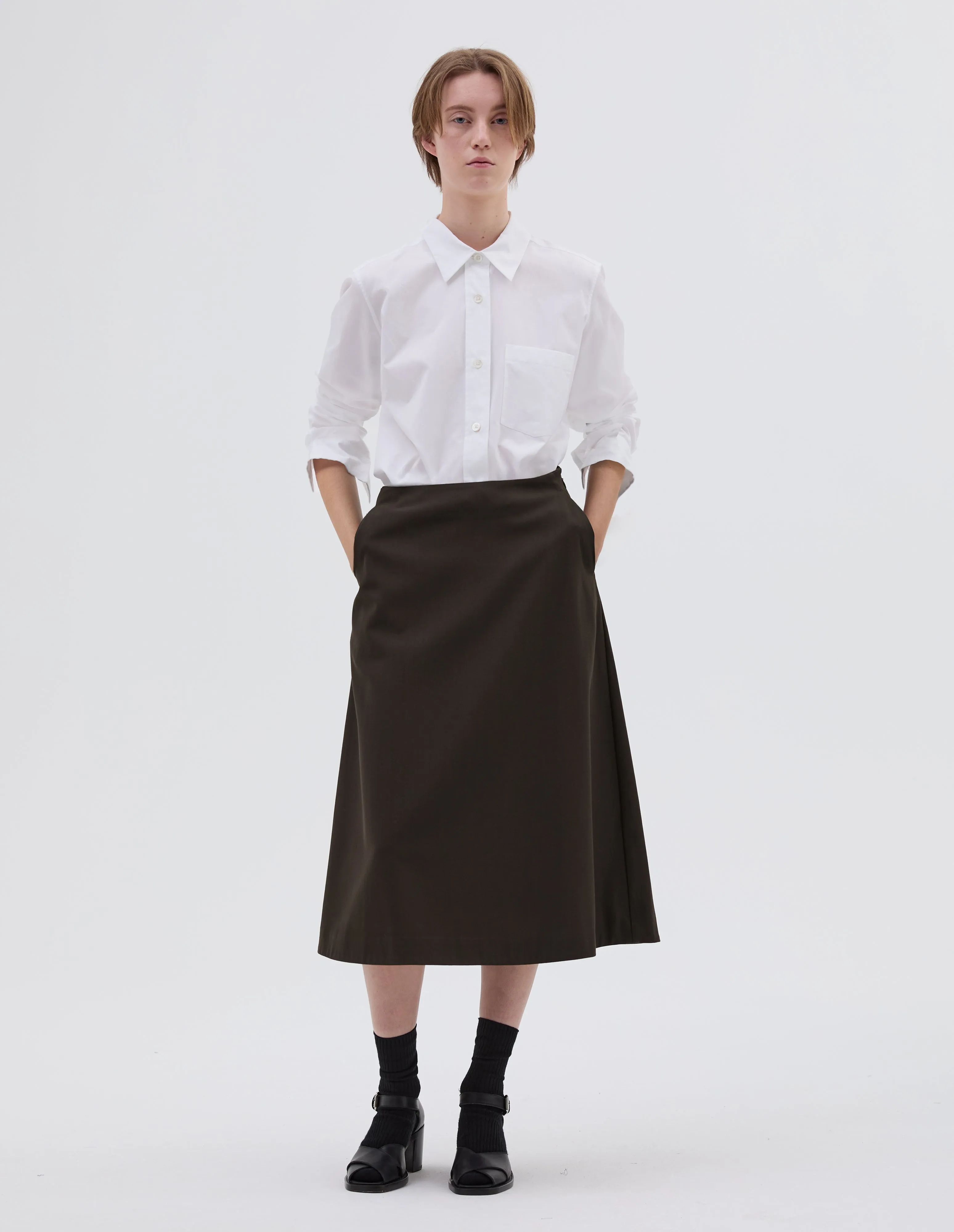 SIMPLE SHIRT | PLAIN POPLIN | WHITE sold by Margaret Howell product image thumbnail 2