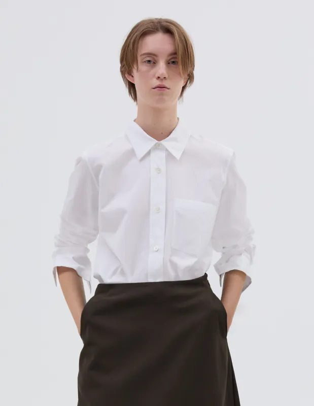 SIMPLE SHIRT  | PLAIN POPLIN  | WHITE sold by Margaret Howell