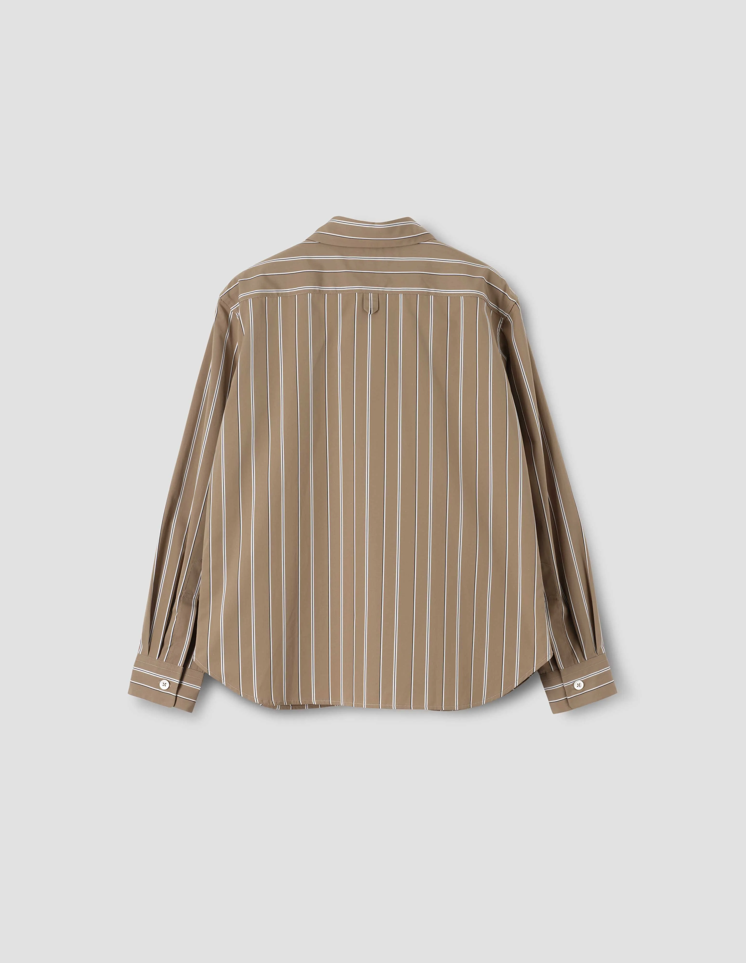 SIMPLE SHIRT | GRAPHIC COTTON STRIPE | BROWN / ECRU sold by Margaret Howell product image thumbnail 5