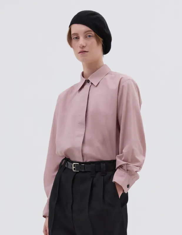 FLY PLACKET SHIRT | WASHED COTTON | PALE PINK sold by Margaret Howell