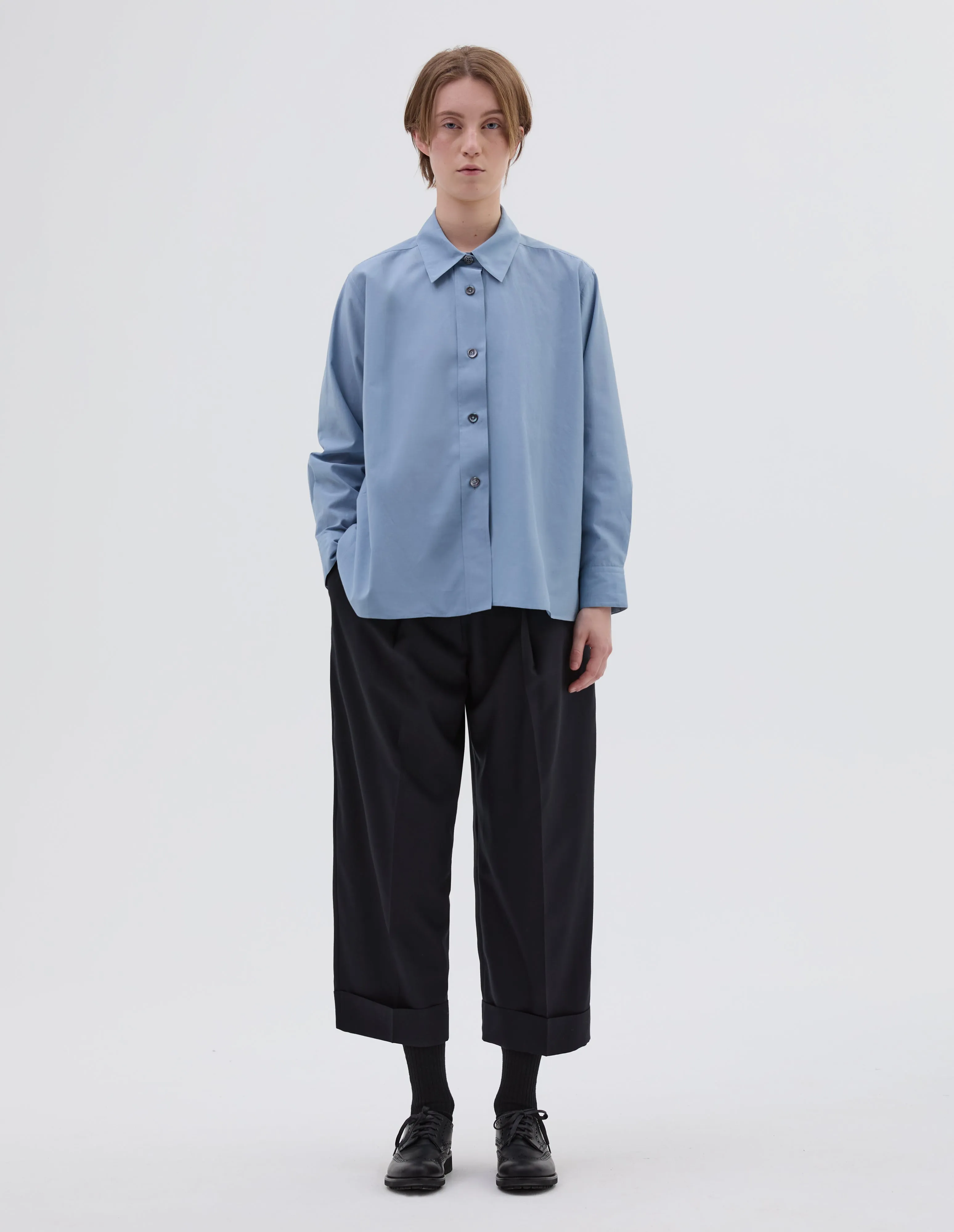 SWING SHIRT | LIGHT COTTON SILK
| DUSTY BLUE sold by Margaret Howell product image thumbnail 2