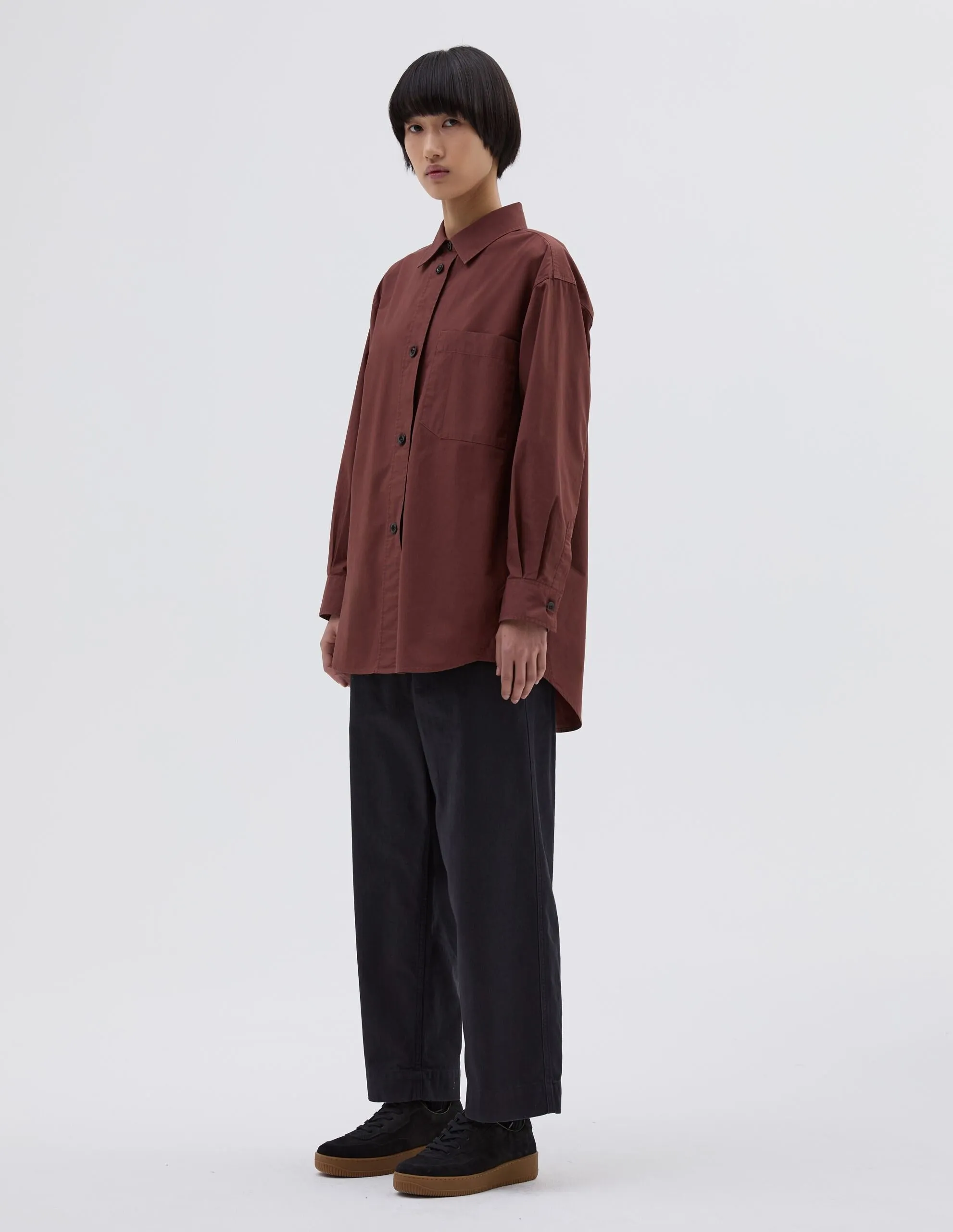 MHL. OVERSIZED PAINTERS SHIRT | LIGHT COTTON POPLIN | CONKER sold by Margaret Howell product image thumbnail 2