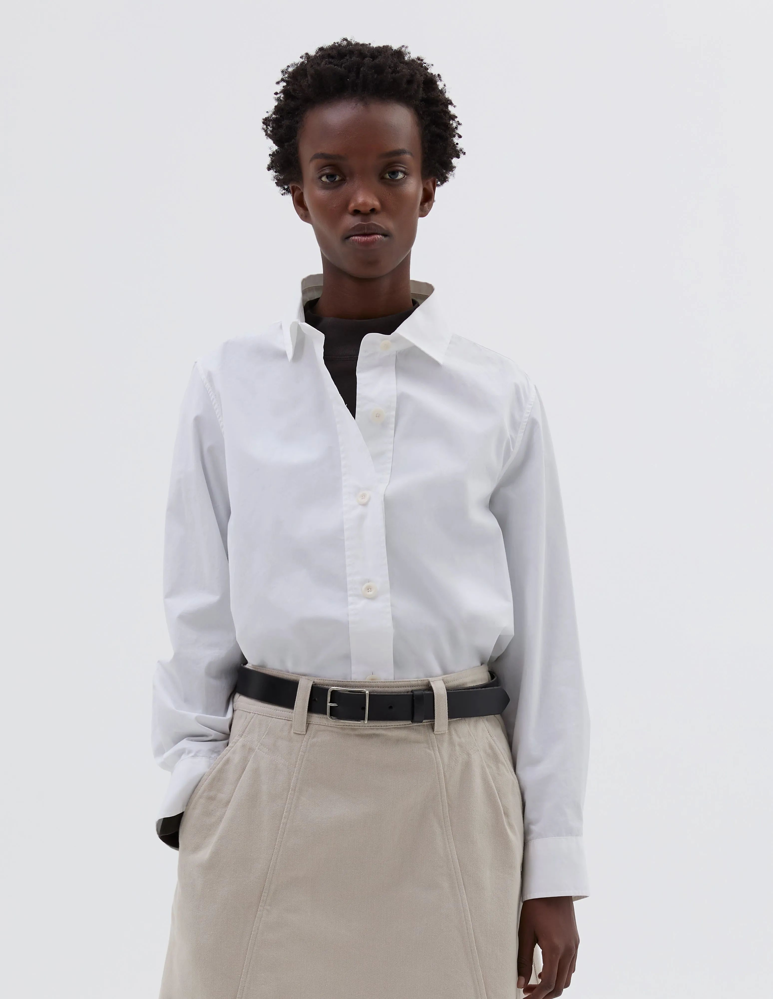 MHL. SIMPLE SHIRT | COMPACT COTTON POPLIN | WHITE sold by Margaret Howell