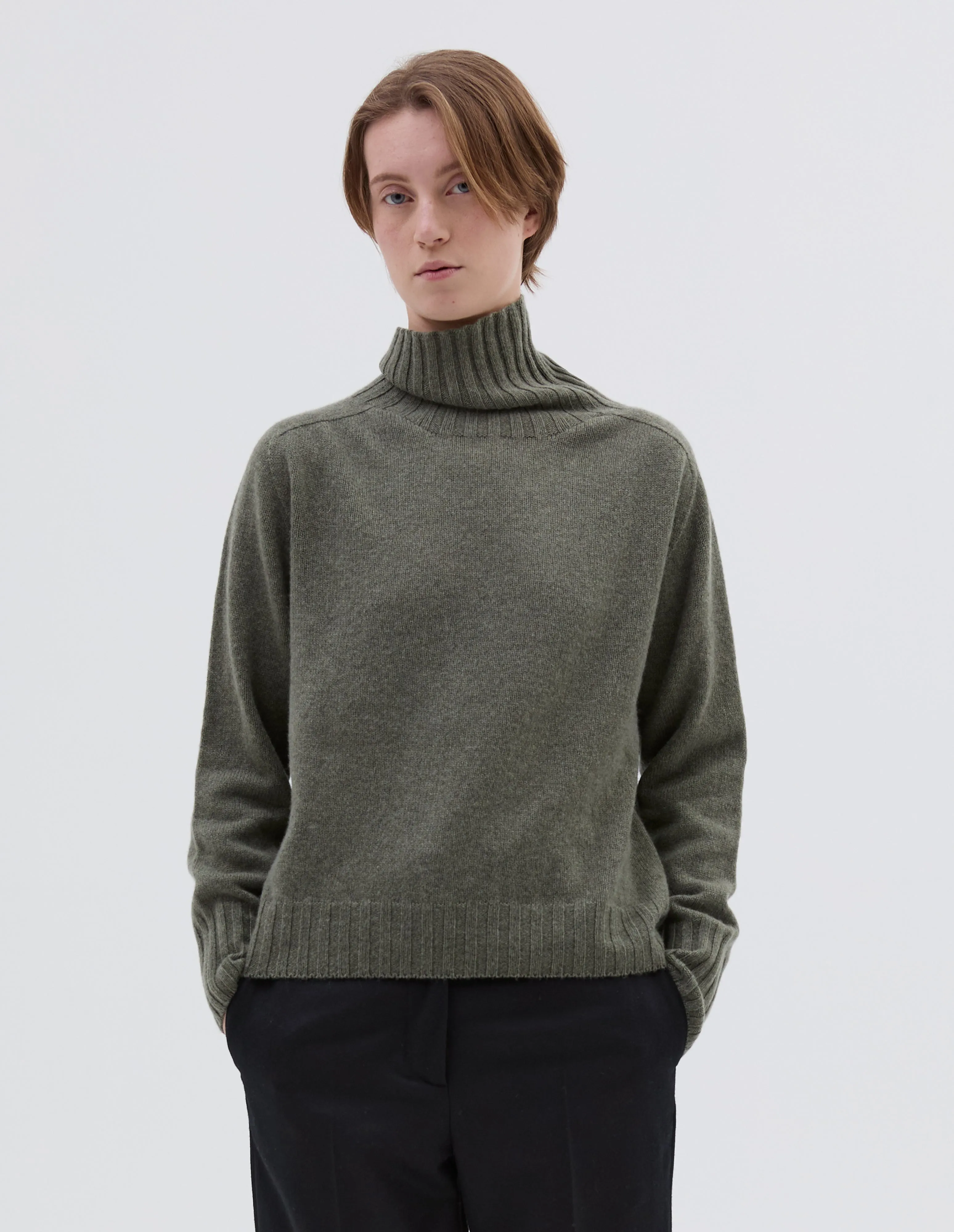 WIDE ROLL NECK | CASHMERE | OREGANO sold by Margaret Howell