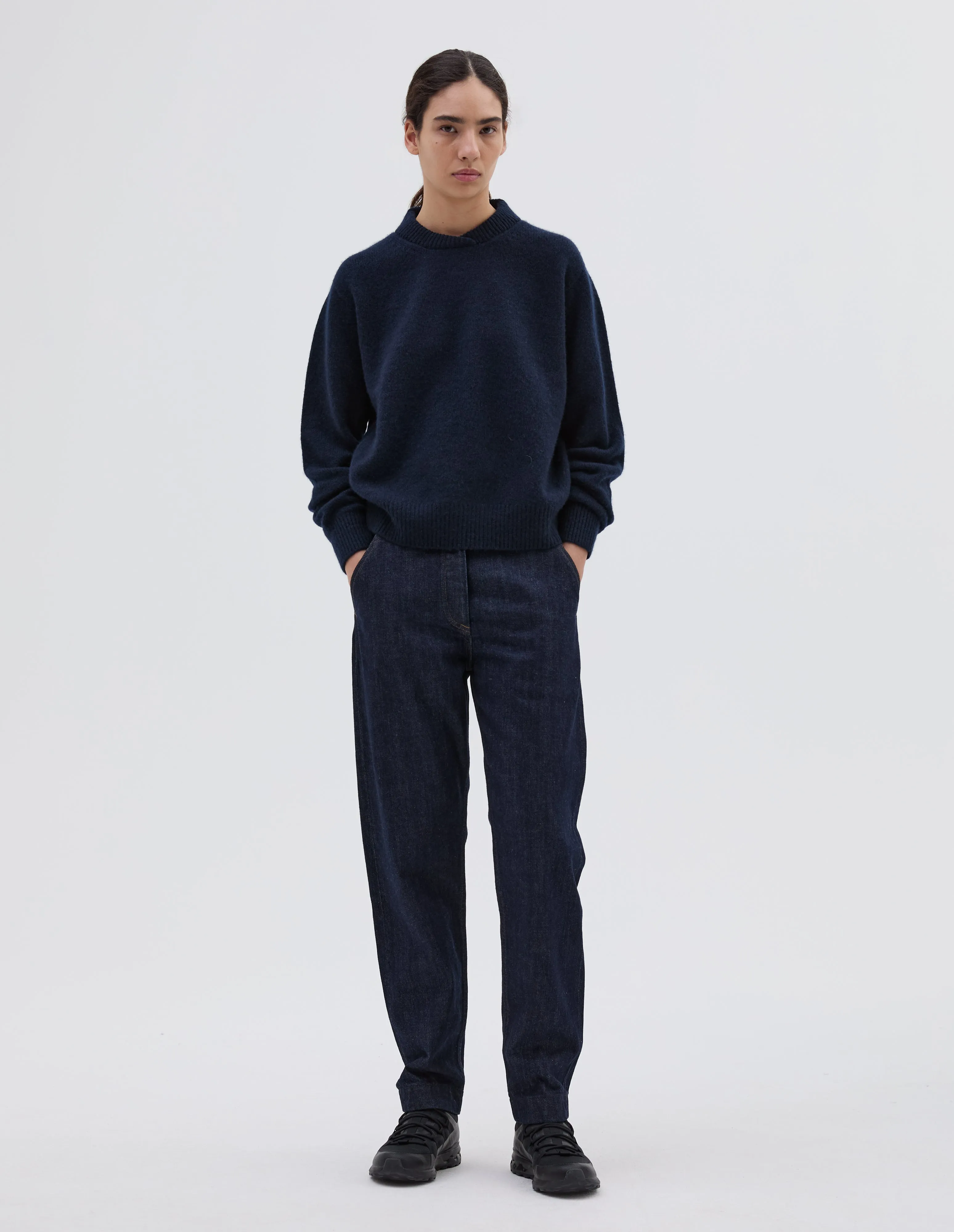 FULLY FASHIONED SWEATSHIRT | CASHMERE | NAVY sold by Margaret Howell product image thumbnail 2