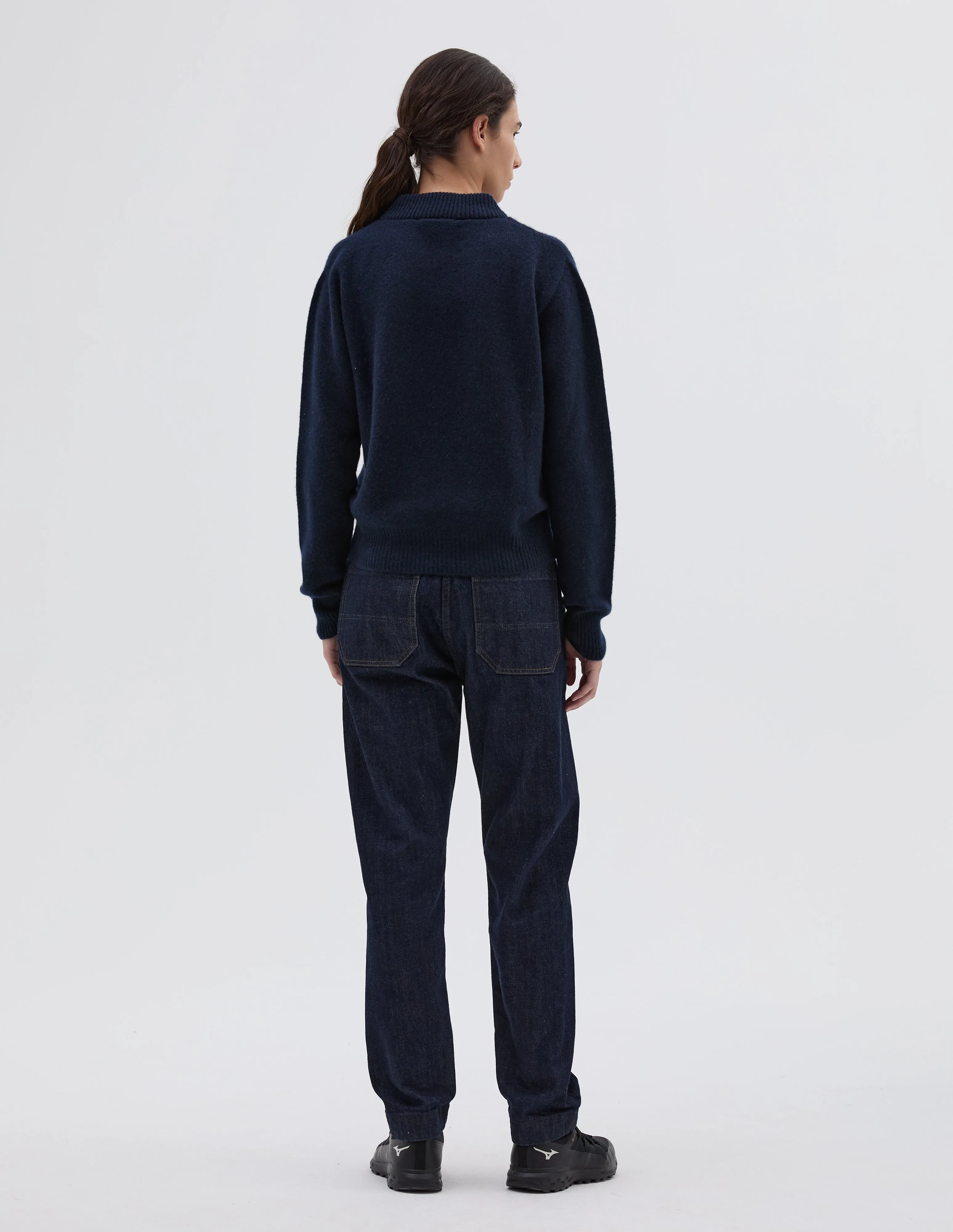FULLY FASHIONED SWEATSHIRT | CASHMERE | NAVY sold by Margaret Howell product image thumbnail 3