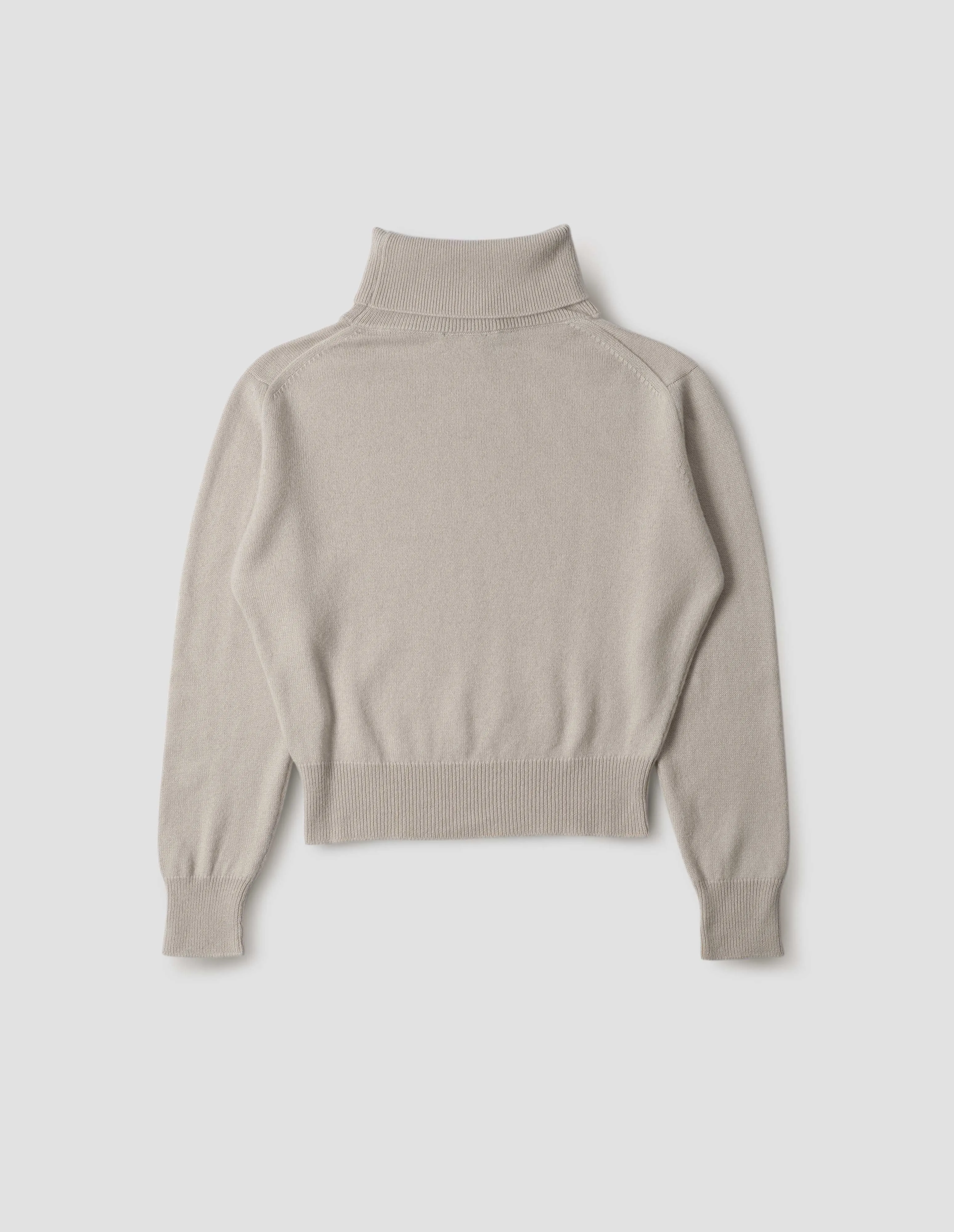 HIGH RIBBED POLO NECK | CASHMERE SILK | ECRU sold by Margaret Howell product image thumbnail 5