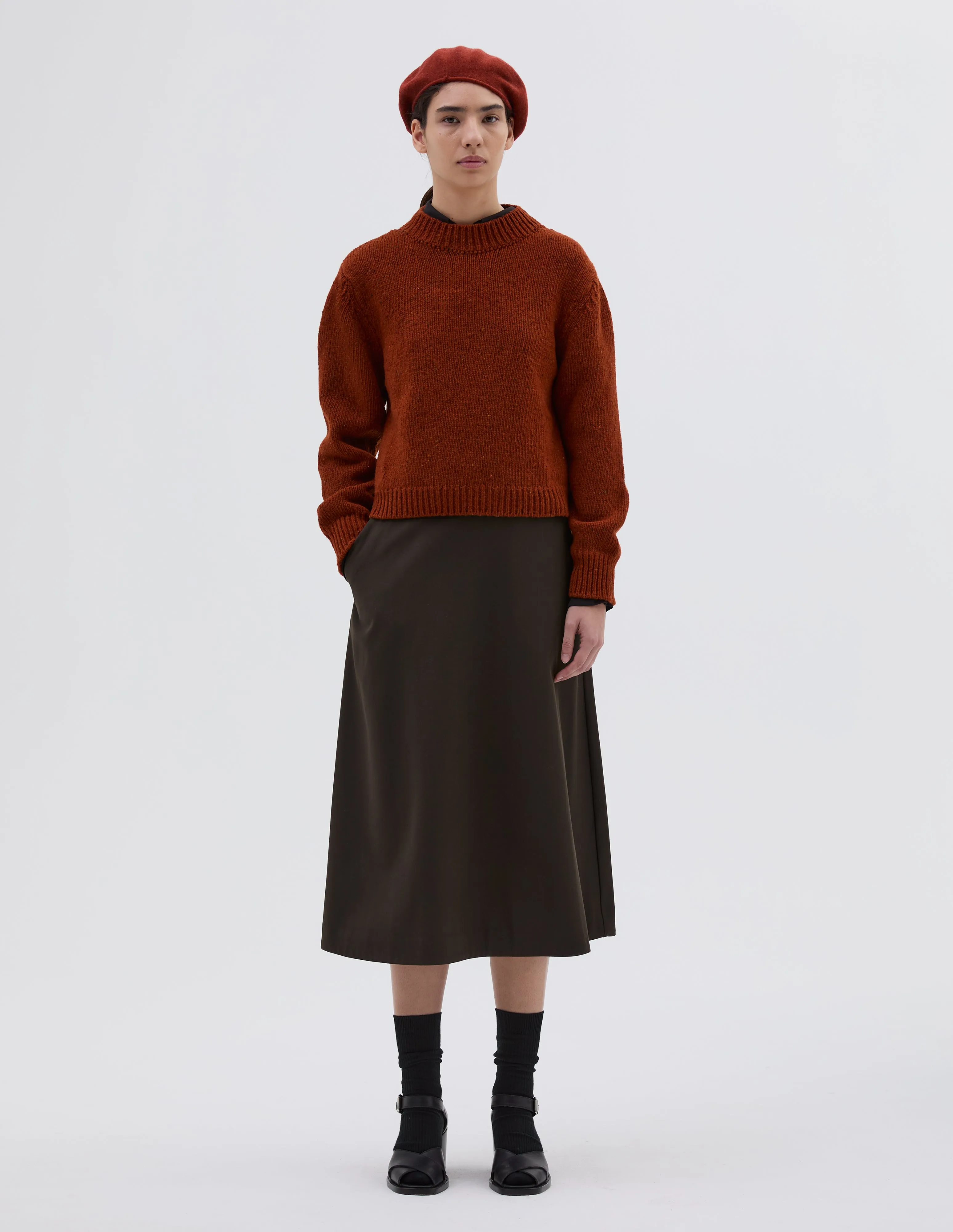 DONEGAL CREW NECK | DONEGAL MERINO | RUST sold by Margaret Howell product image thumbnail 2
