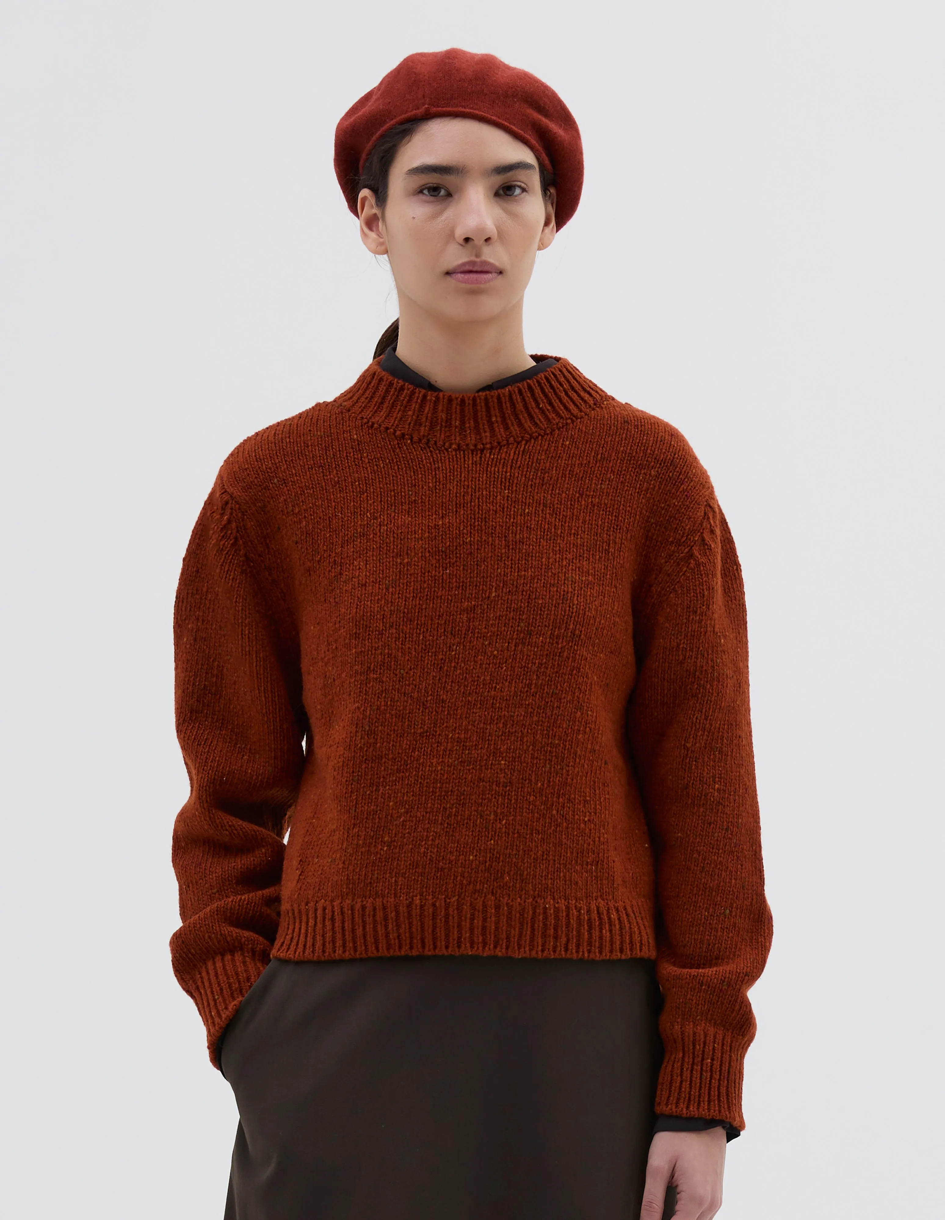 DONEGAL CREW NECK | DONEGAL MERINO | RUST sold by Margaret Howell