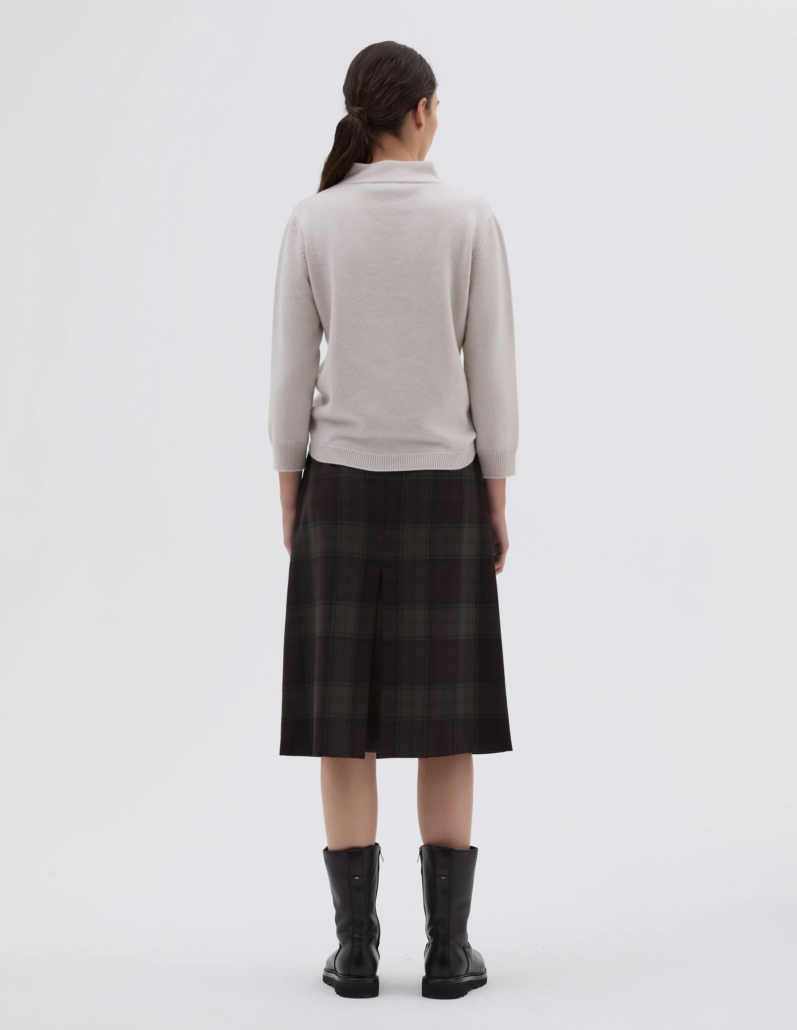CROPPED SLEEVE TURTLE NECK | CASHMERE | MIST sold by Margaret Howell product image thumbnail 3