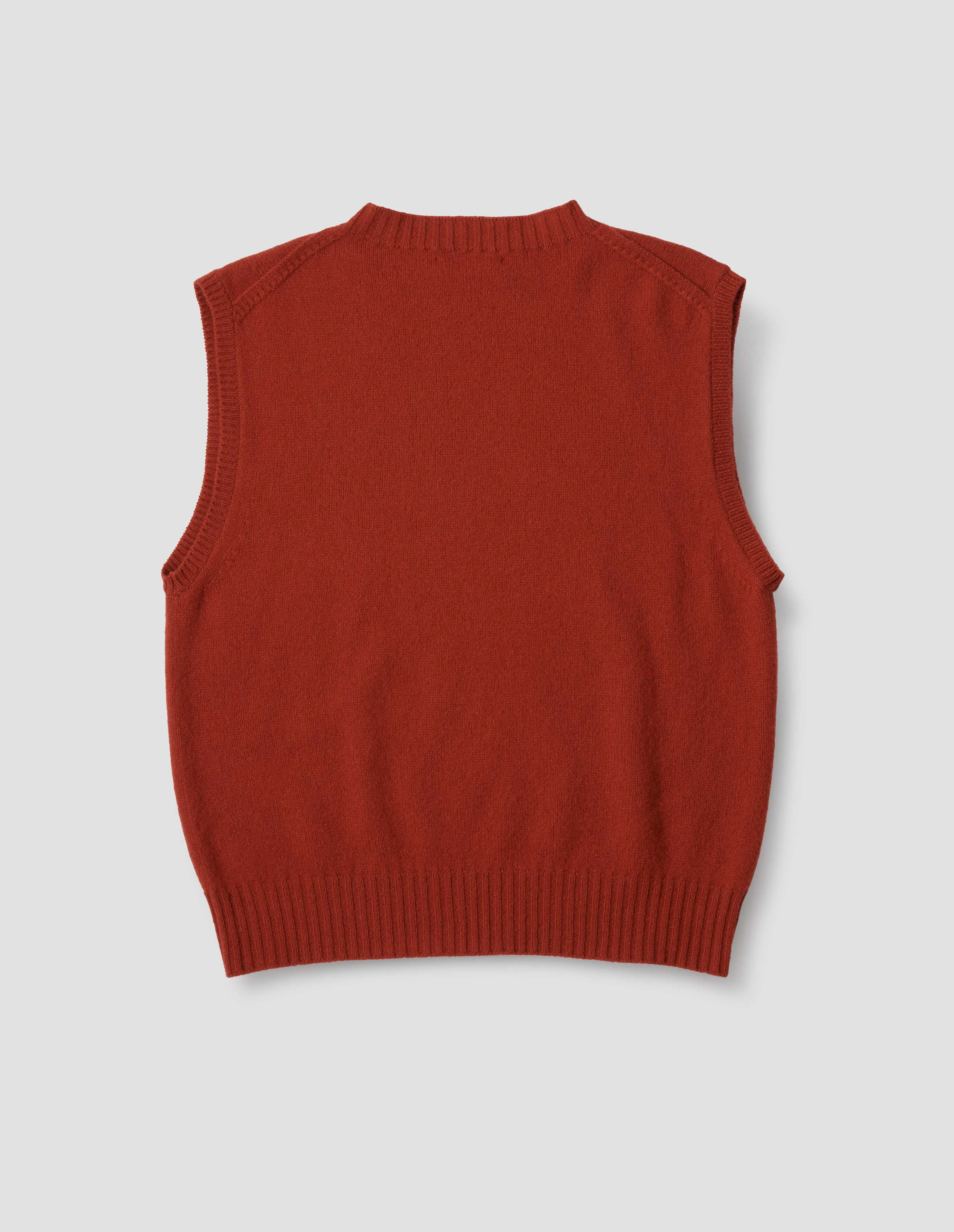 BOXY CREW NECK SLIPOVER | MERINO CASHMERE | CARMINE sold by Margaret Howell product image thumbnail 5