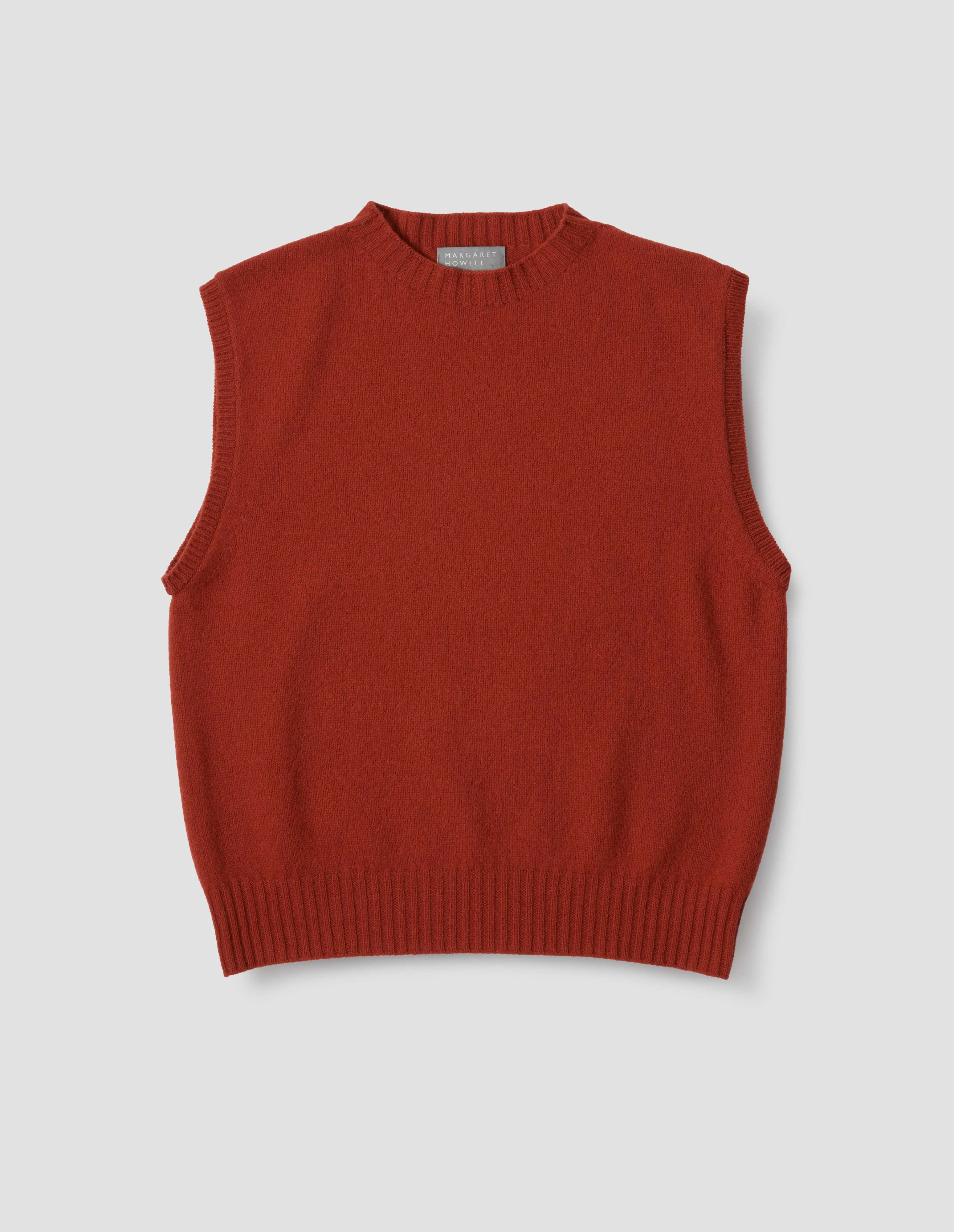 BOXY CREW NECK SLIPOVER | MERINO CASHMERE | CARMINE sold by Margaret Howell product image thumbnail 4