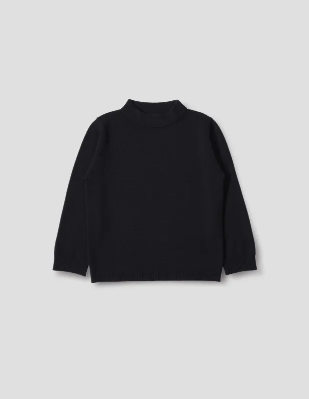 CROPPED SLEEVE TURTLE NECK | CASHMERE | BLACK sold by Margaret Howell