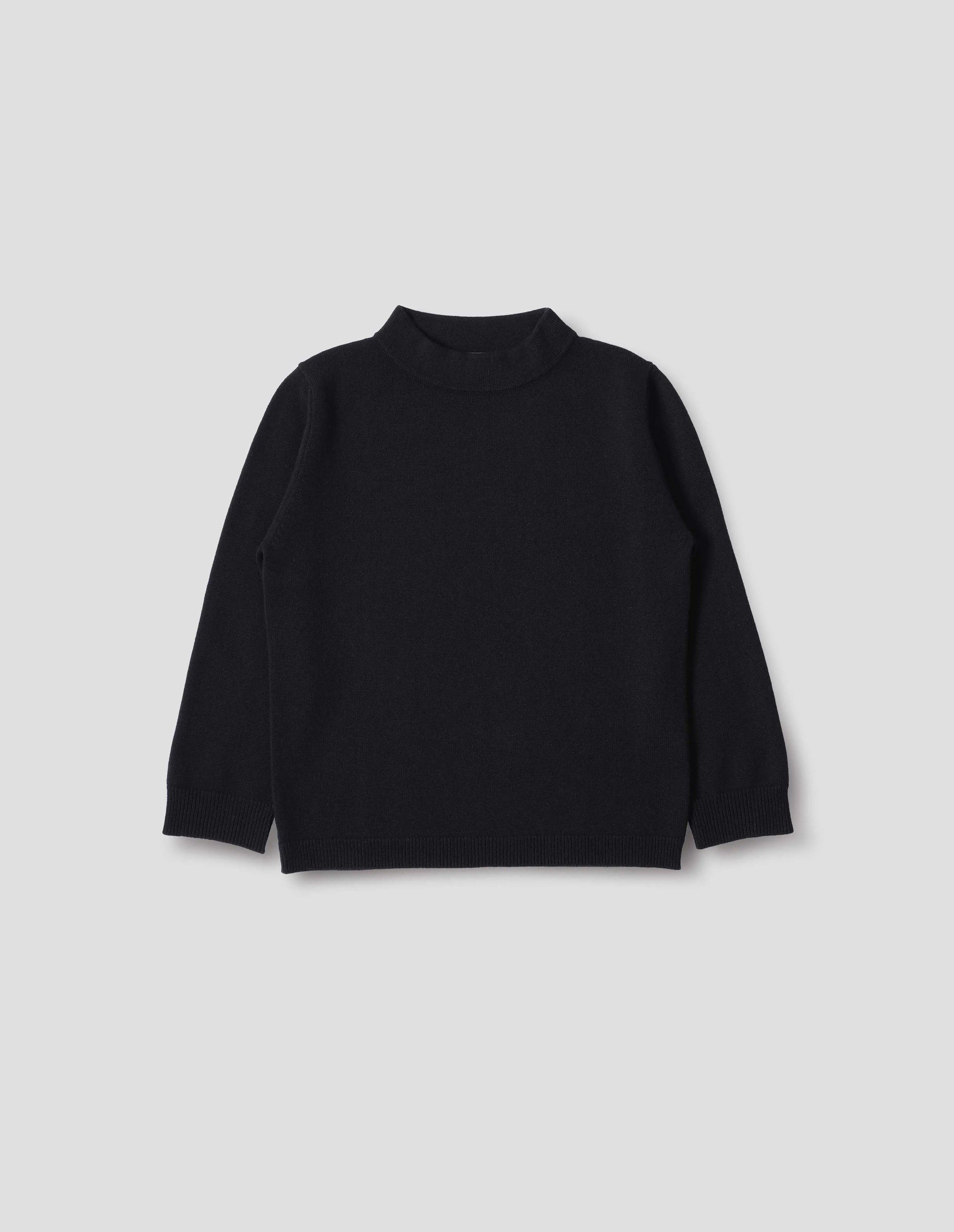 CROPPED SLEEVE TURTLE NECK | CASHMERE | BLACK sold by Margaret Howell