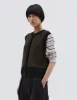 MHL. CONTRAST TRIM WAISTCOAT | VIRGIN WOOL | DARK OLIVE / BLACK sold by Margaret Howell