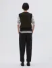 MHL. CONTRAST TRIM WAISTCOAT | VIRGIN WOOL | DARK OLIVE / BLACK sold by Margaret Howell