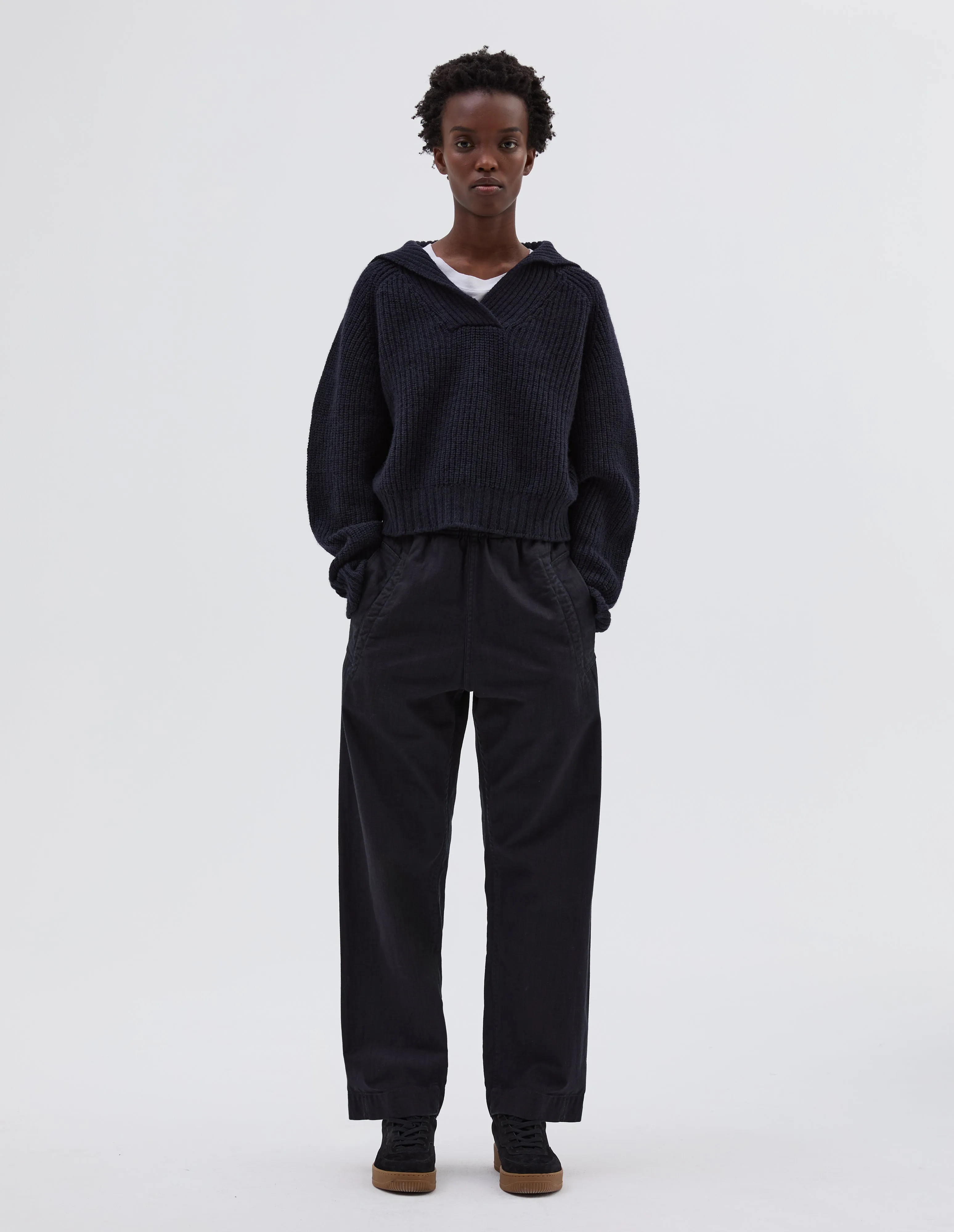 MHL. CHUNKY SAILOR COLLAR | BRITISH MERINO | DARK NAVY sold by Margaret Howell product image thumbnail 2