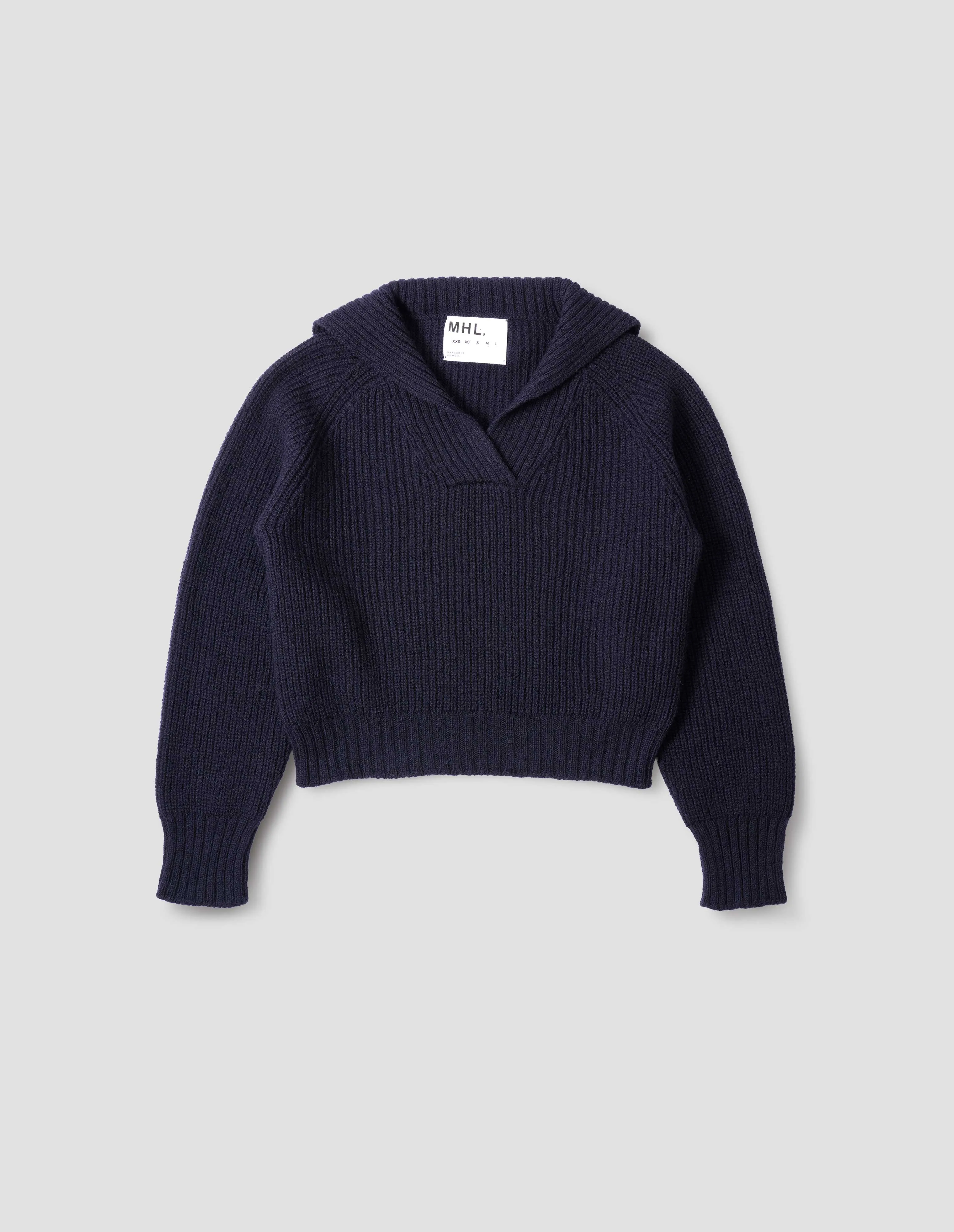 MHL. CHUNKY SAILOR COLLAR | BRITISH MERINO | DARK NAVY sold by Margaret Howell product image thumbnail 4