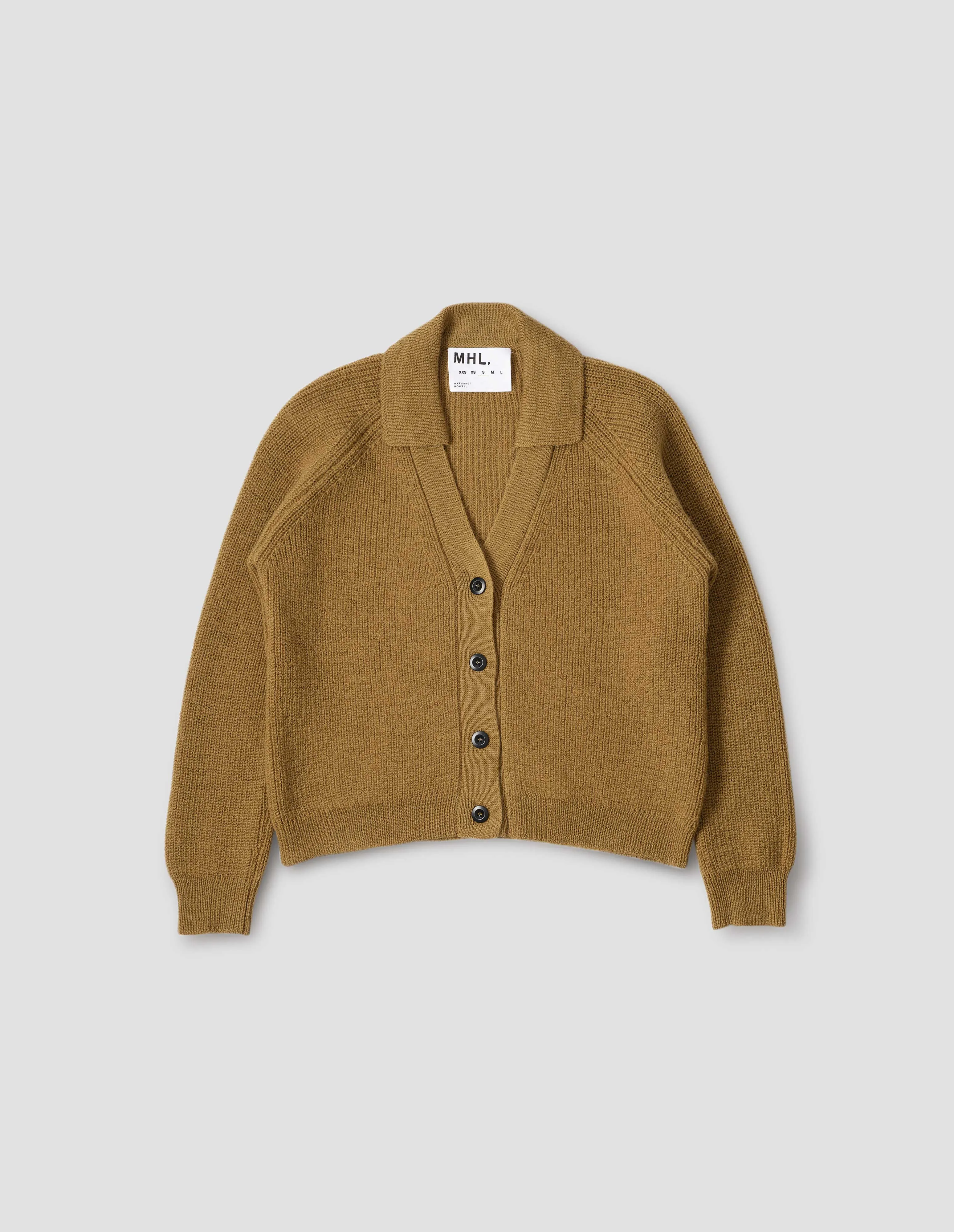 MHL. COLLARED CARDIGAN | VIRGIN WOOL | OCHRE sold by Margaret Howell product image thumbnail 5