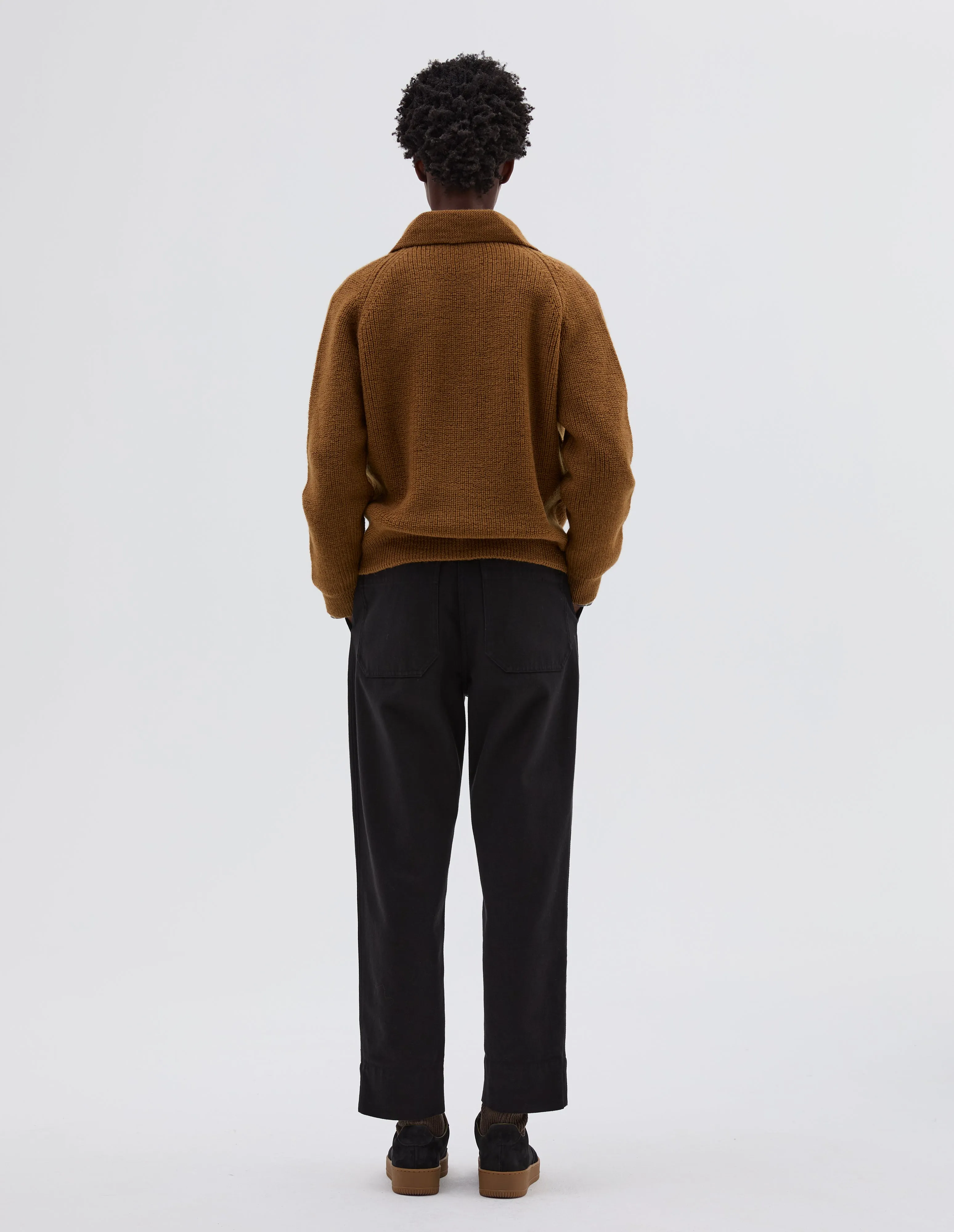 MHL. COLLARED CARDIGAN | VIRGIN WOOL | OCHRE sold by Margaret Howell product image thumbnail 4