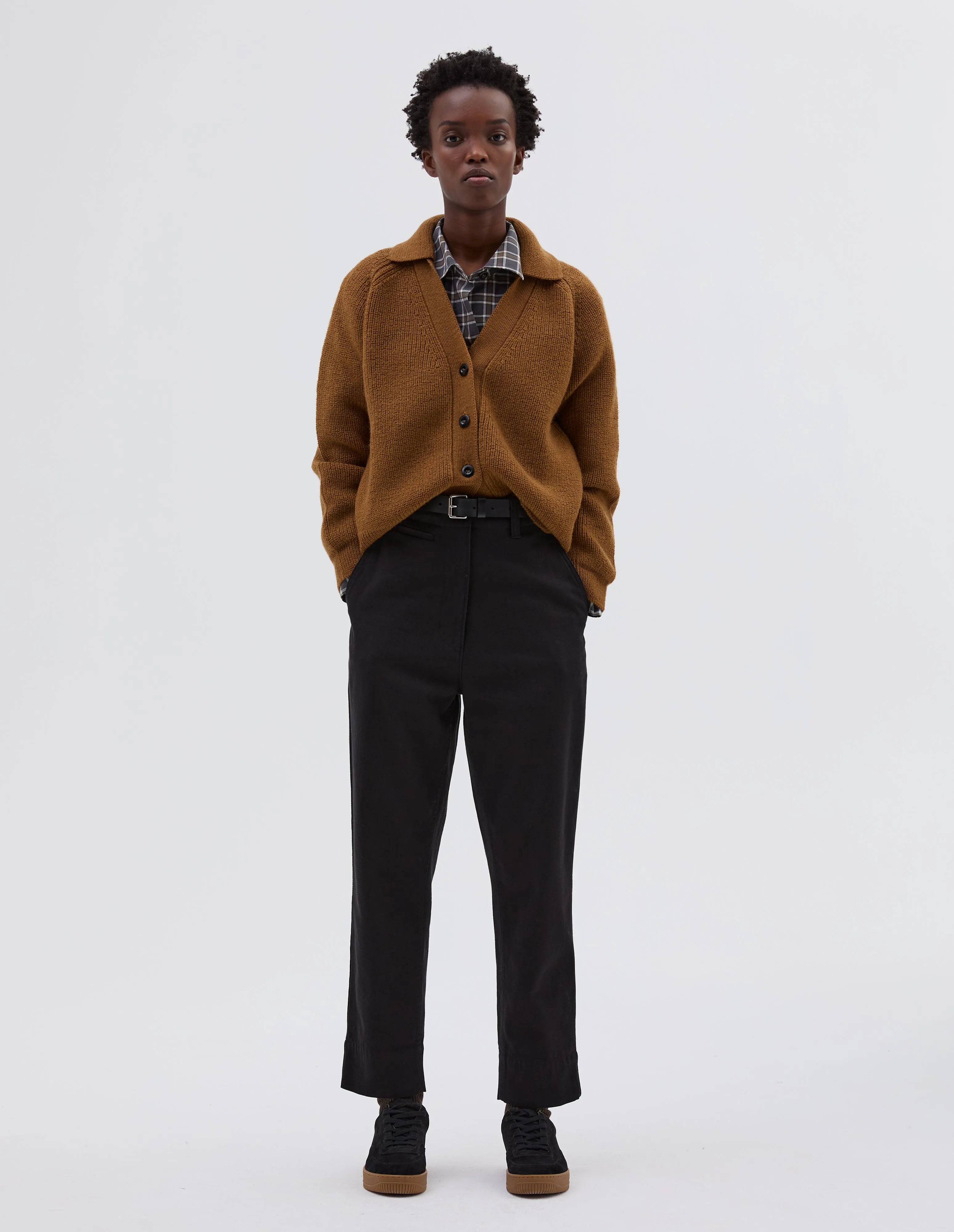 MHL. COLLARED CARDIGAN | VIRGIN WOOL | OCHRE sold by Margaret Howell product image thumbnail 3