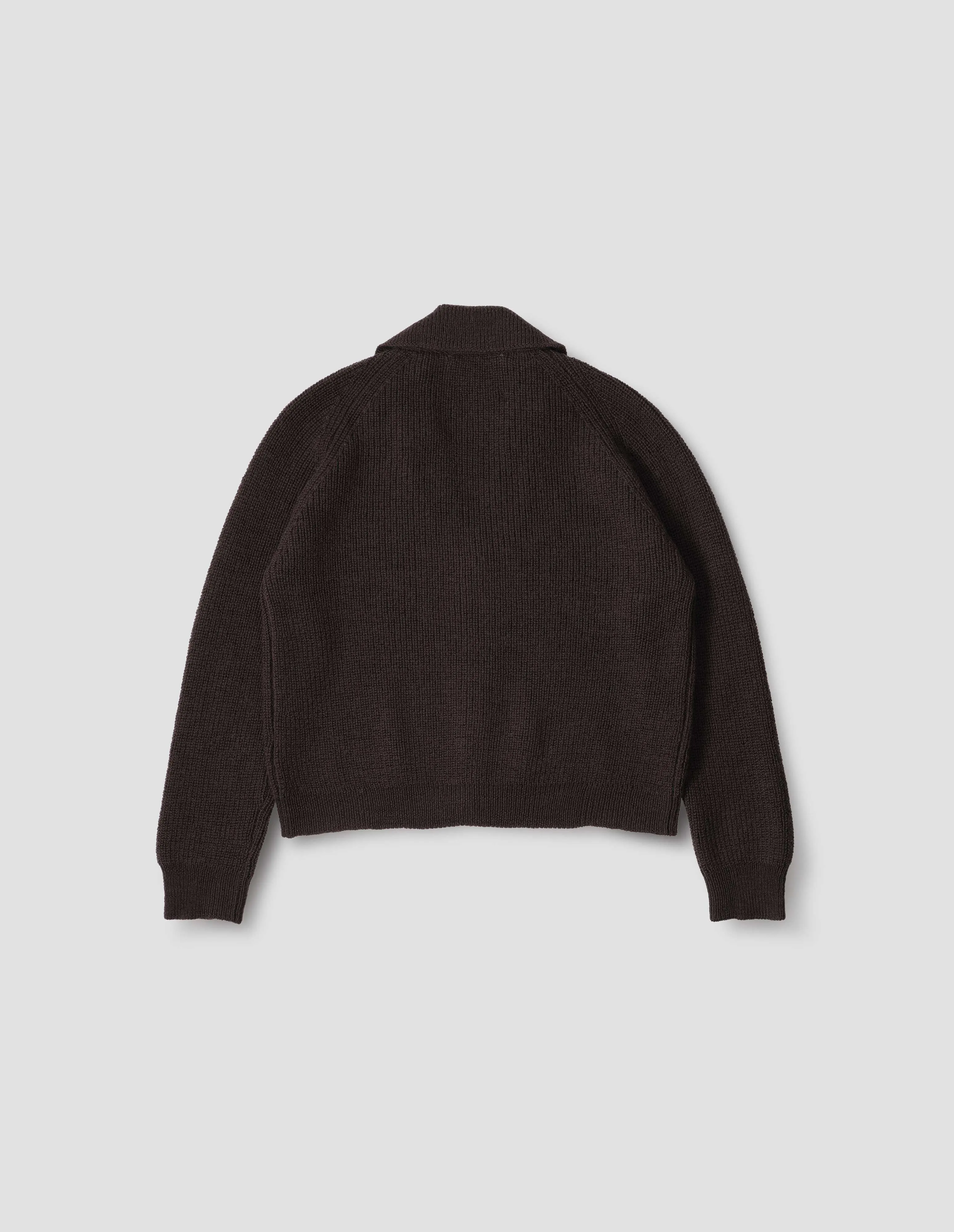 MHL. COLLARED CARDIGAN | VIRGIN WOOL | CHOCOLATE sold by Margaret Howell product image thumbnail 5