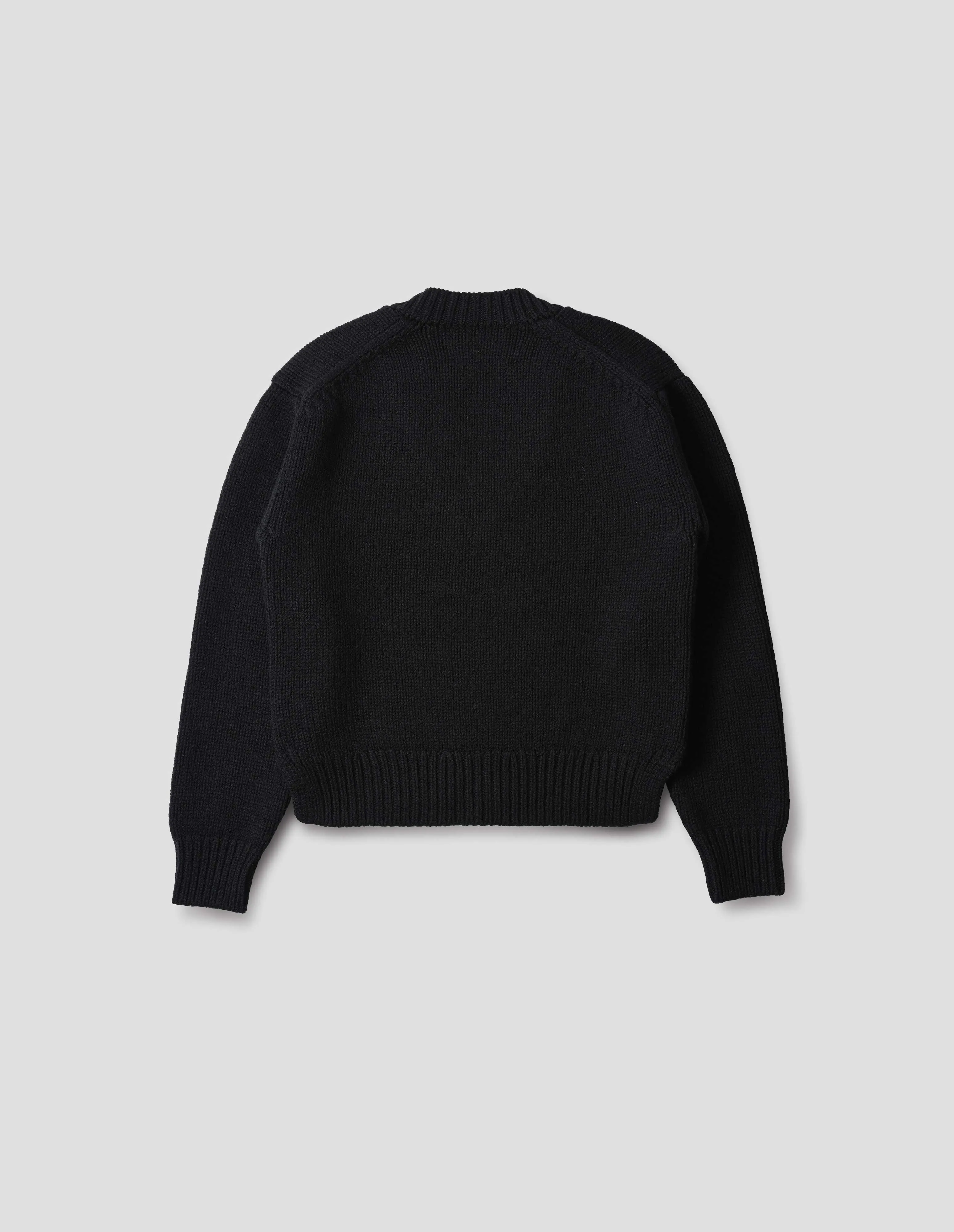 MHL. CHUNKY V NECK | BRITISH MERINO | BLACK sold by Margaret Howell product image thumbnail 5