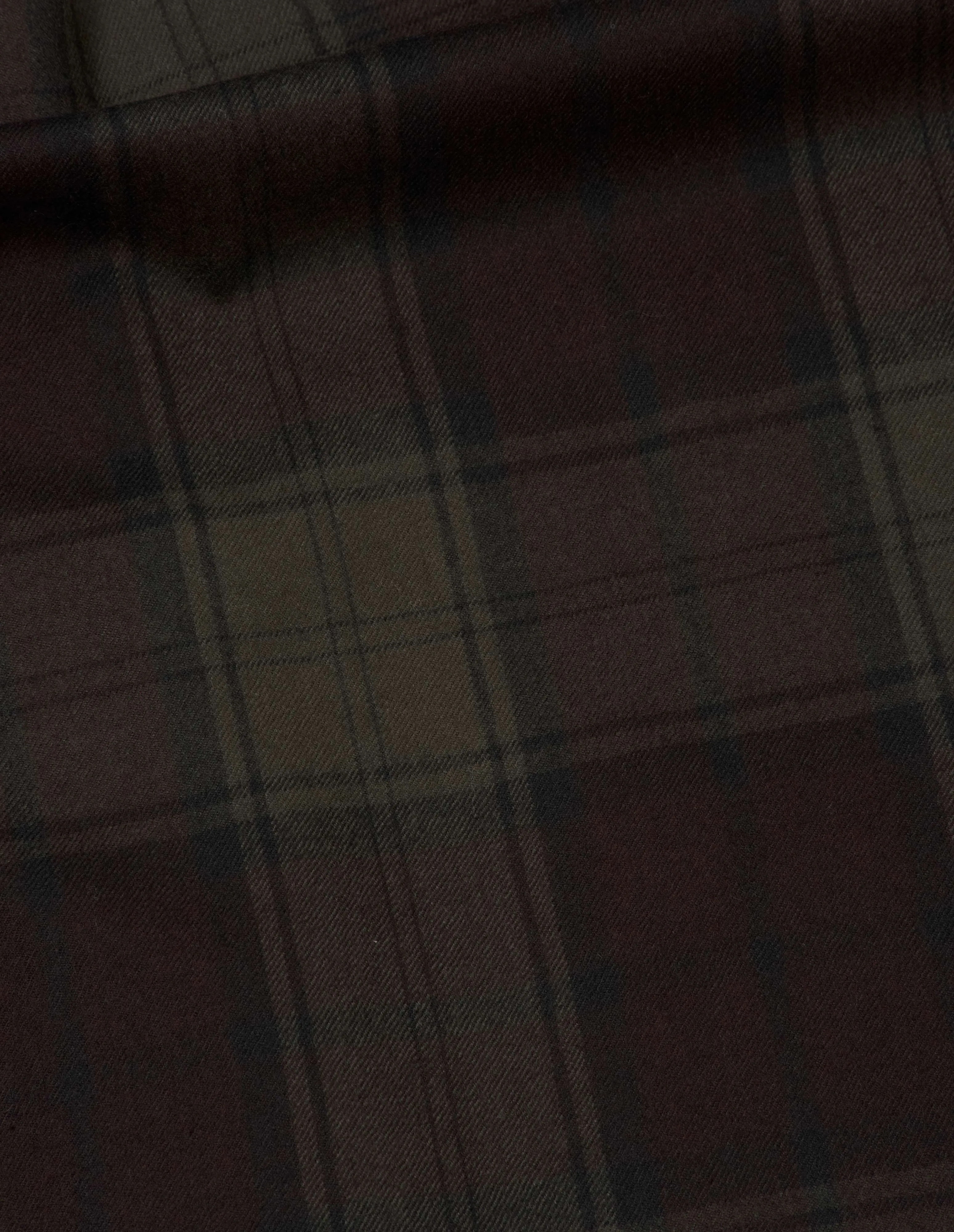 BACK VENT SKIRT | CHECK WOOL TWILL | KHAKI / BROWN sold by Margaret Howell product image thumbnail 5