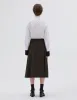 FULL SKIRT | COMPACT COTTON WOOL | TEAK sold by Margaret Howell