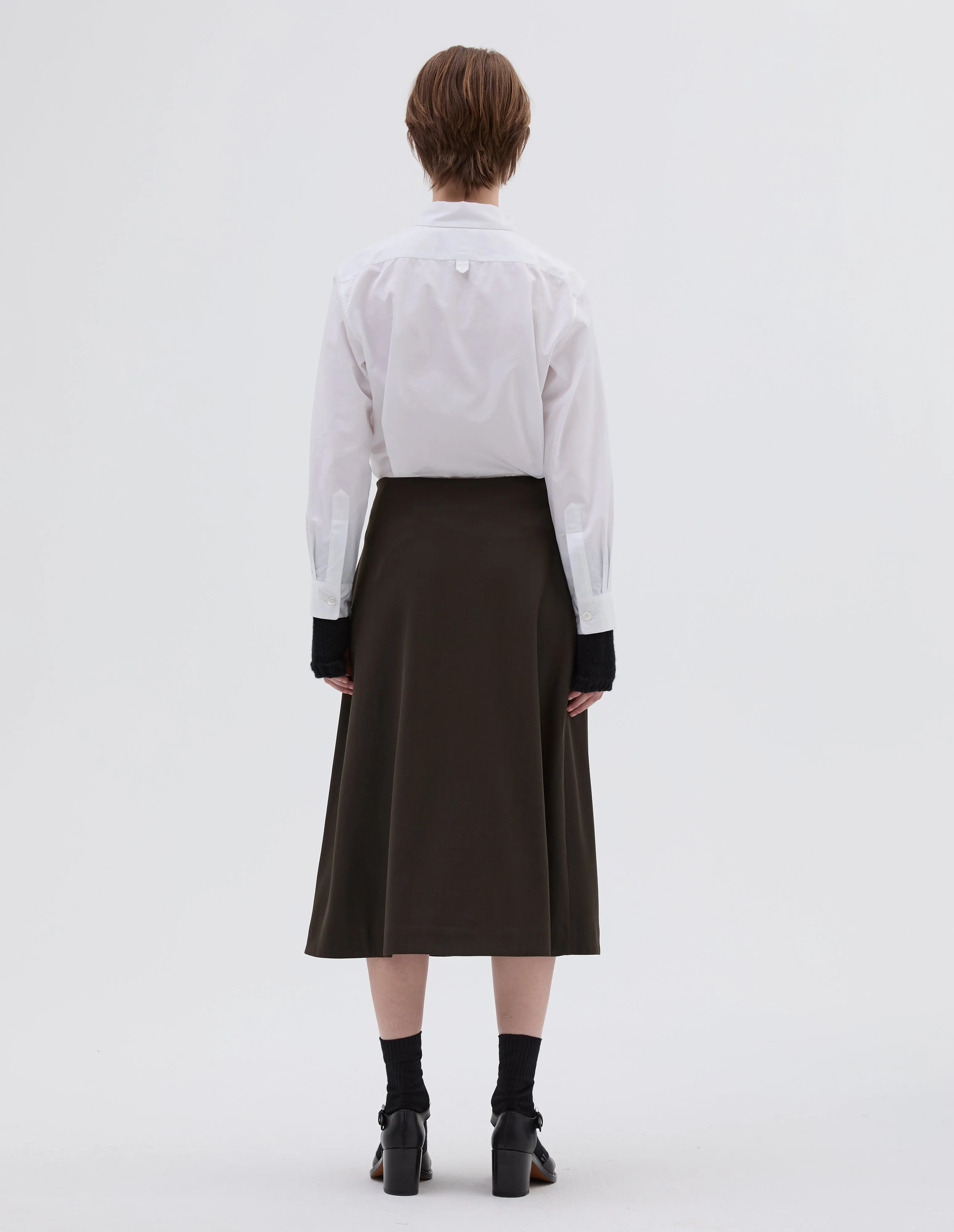 FULL SKIRT | COMPACT COTTON WOOL | TEAK sold by Margaret Howell product image thumbnail 2
