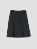 KICK PLEAT SKIRT | FLUID WOOL TWILL | BLACK sold by Margaret Howell