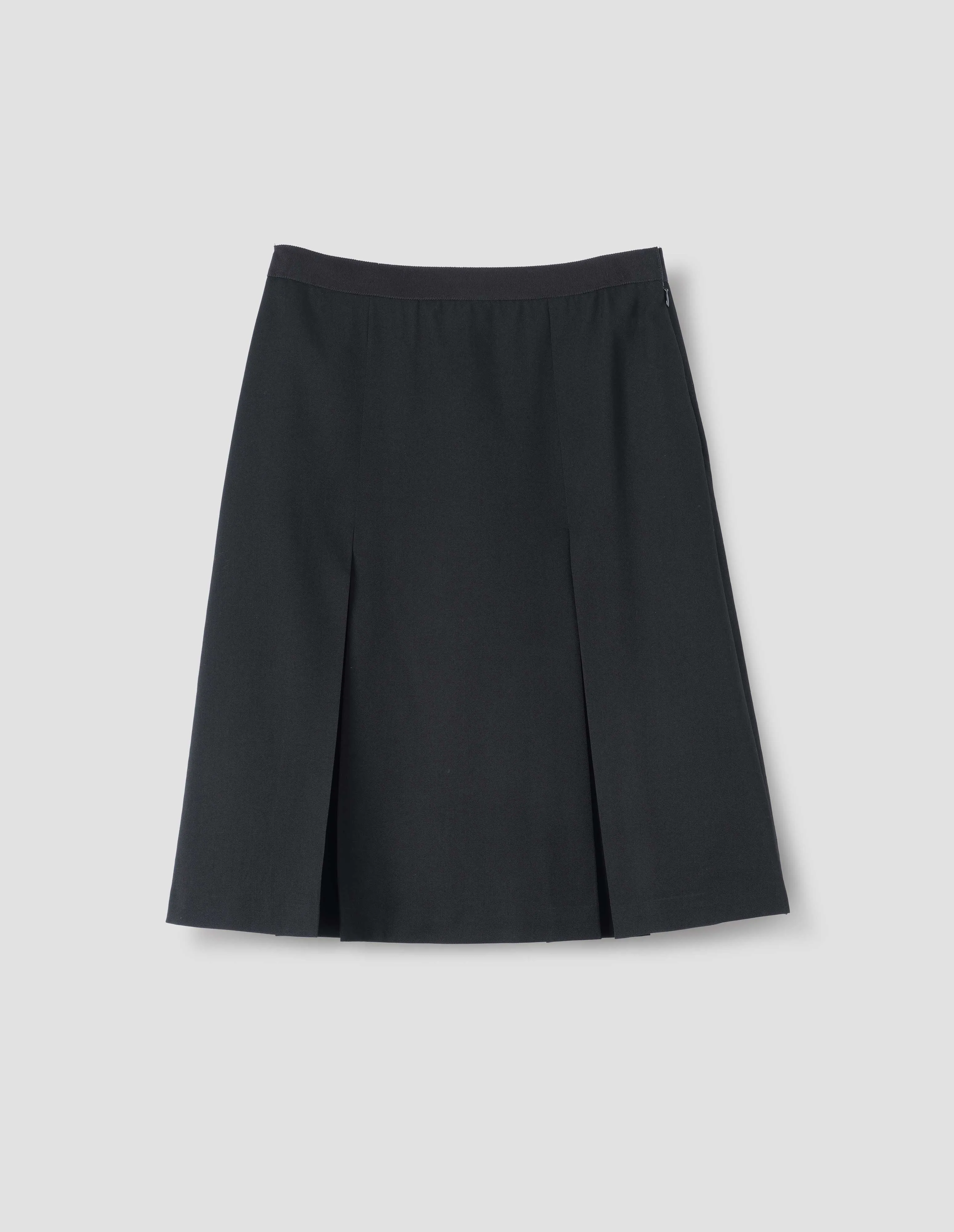KICK PLEAT SKIRT | FLUID WOOL TWILL | BLACK sold by Margaret Howell product image thumbnail 3