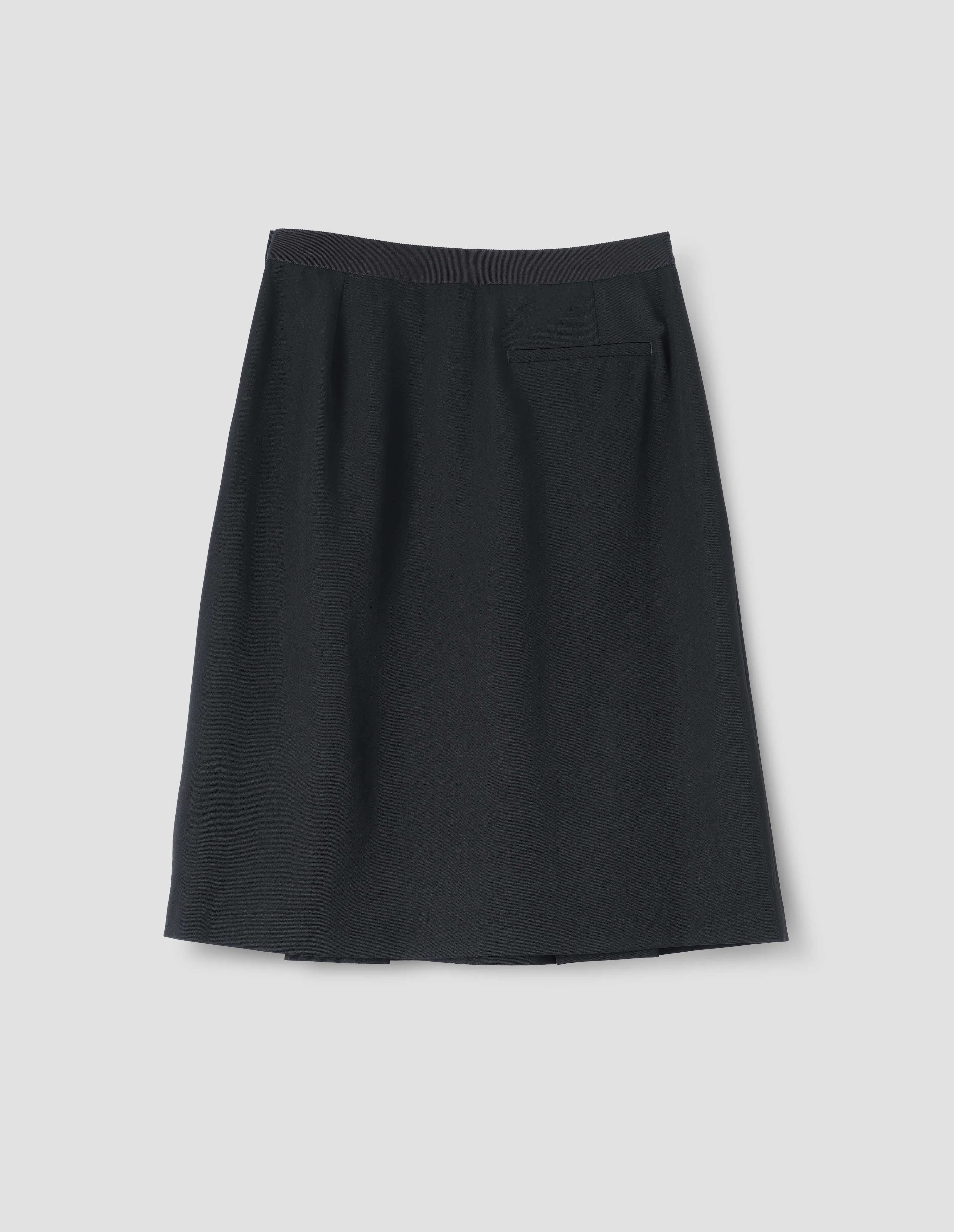 KICK PLEAT SKIRT | FLUID WOOL TWILL | BLACK sold by Margaret Howell product image thumbnail 4