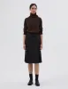 KICK PLEAT SKIRT | FLUID WOOL TWILL | BLACK sold by Margaret Howell