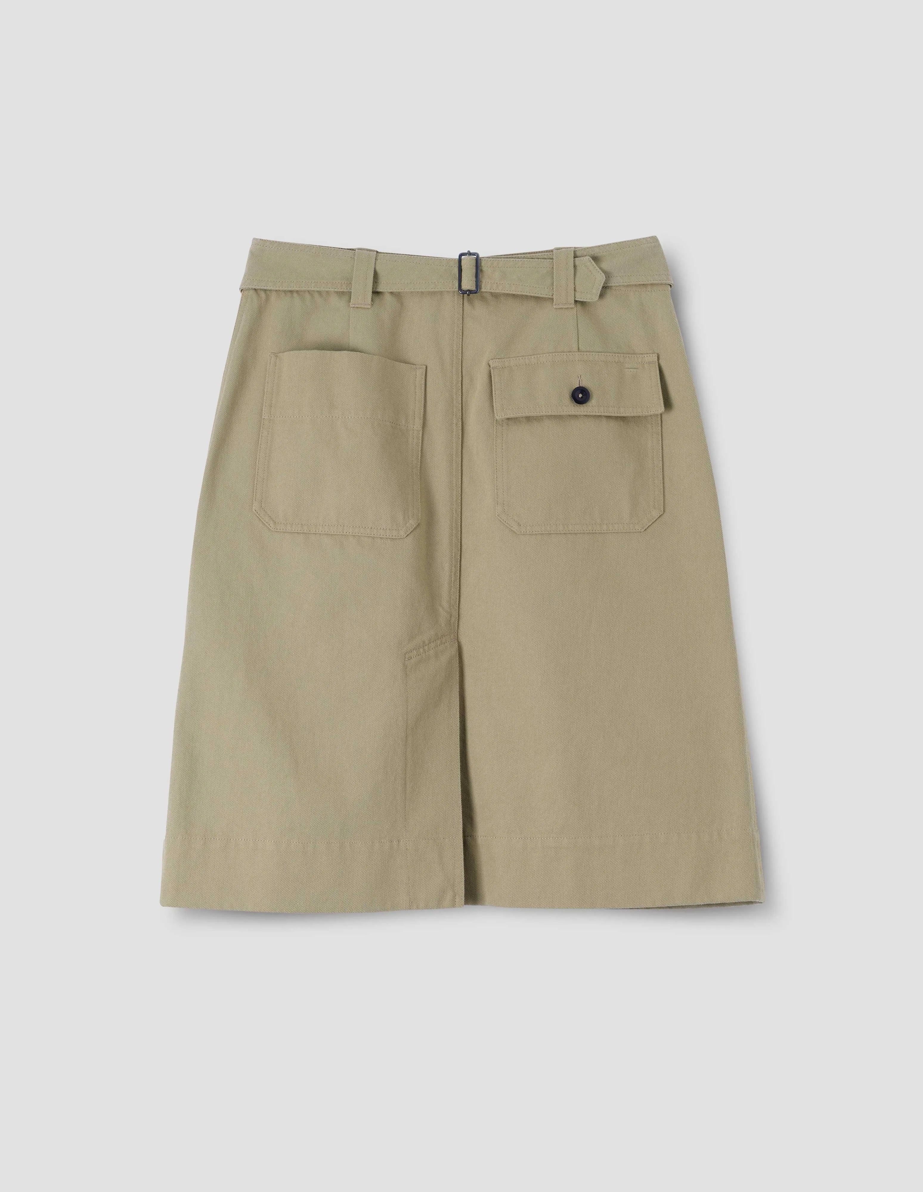 MHL. CINCH BACK SKIRT | RAISED COTTON DRILL | STONE sold by Margaret Howell product image thumbnail 5