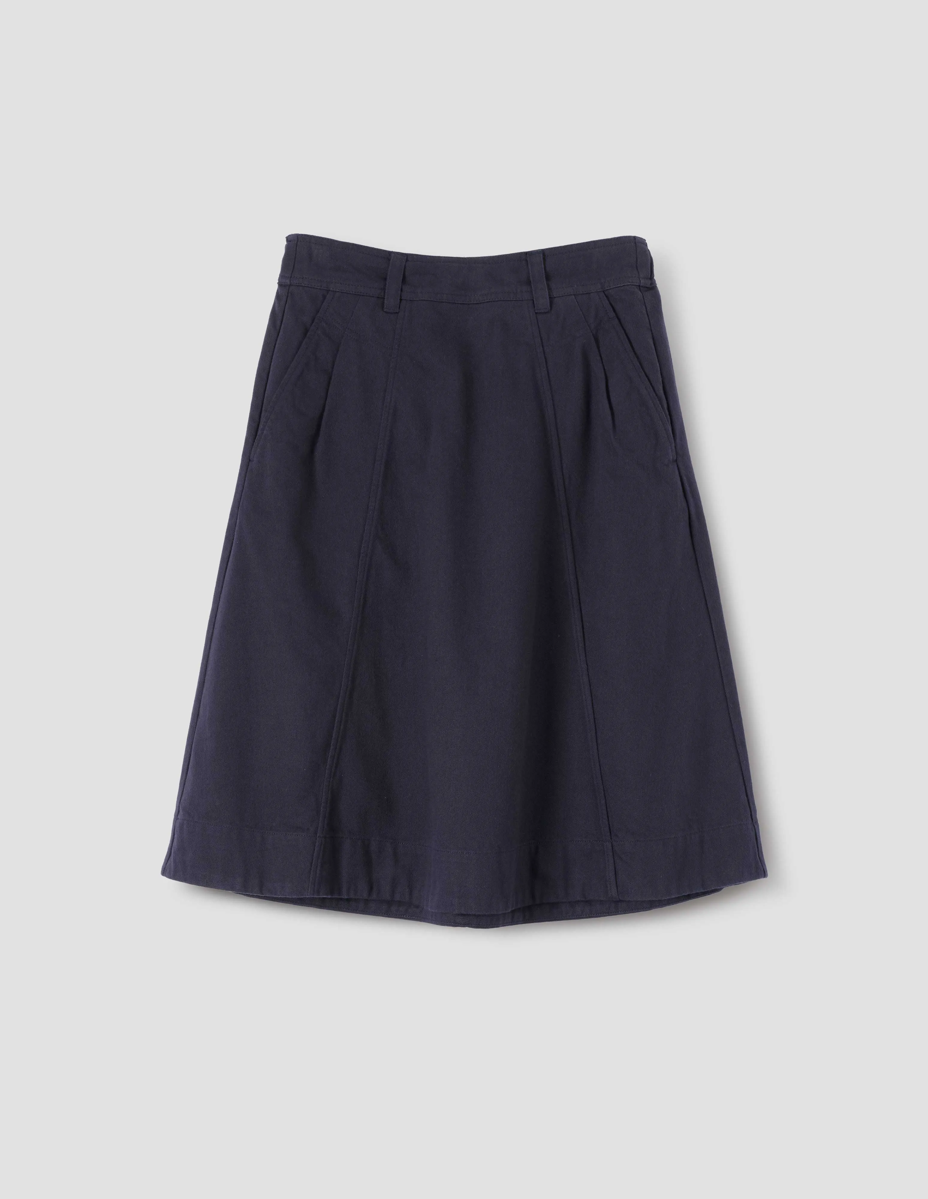 MHL. PANELLED SCOUT SKIRT | WORN COTTON DRILL | INK sold by Margaret Howell product image thumbnail 3