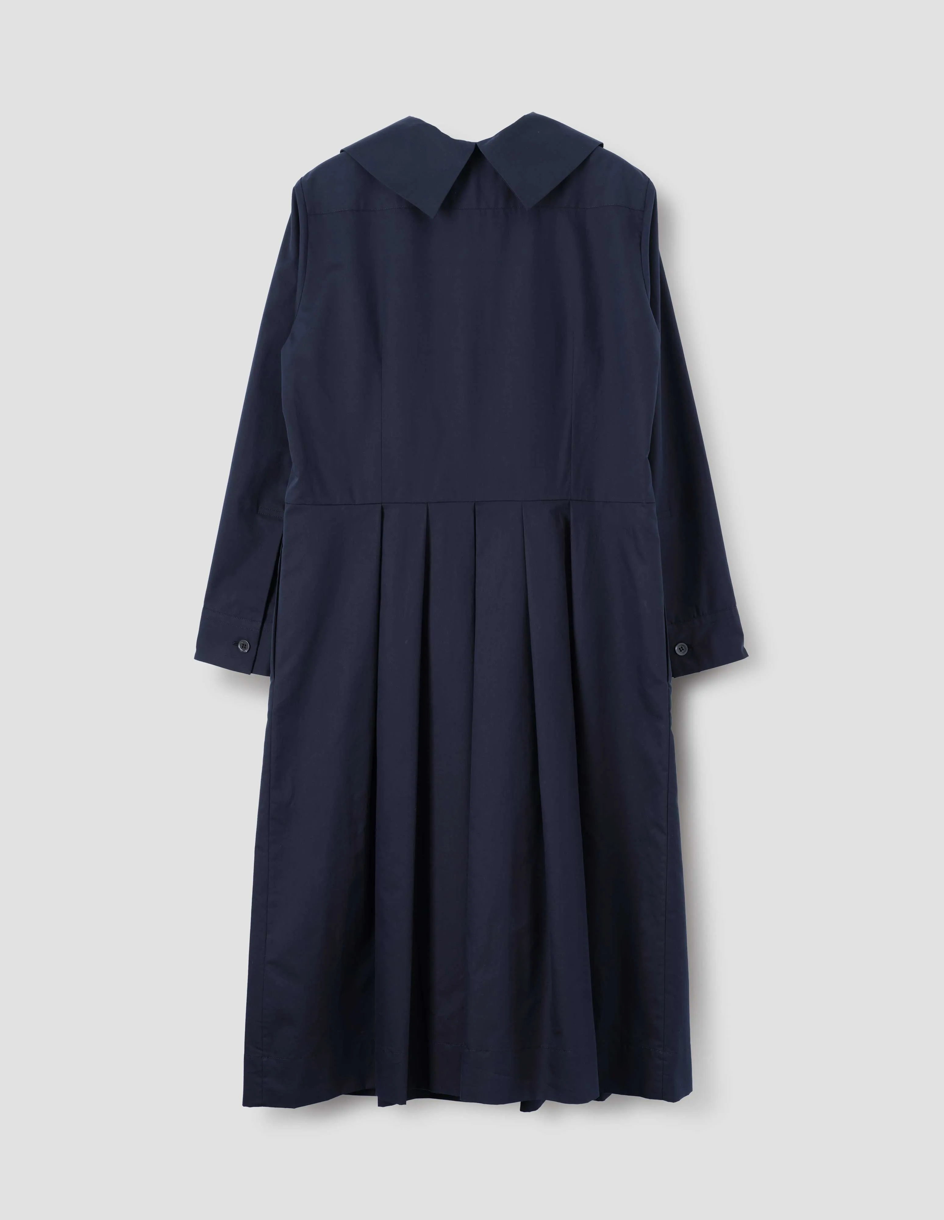 BIG COLLAR DRESS | SOFT COTTON SILK | DARK NAVY sold by Margaret Howell product image thumbnail 4