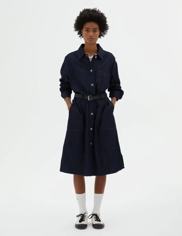 MHL. DENIM SHIRT DRESS | LIGHT DENIM TWILL  | INDIGO sold by Margaret Howell