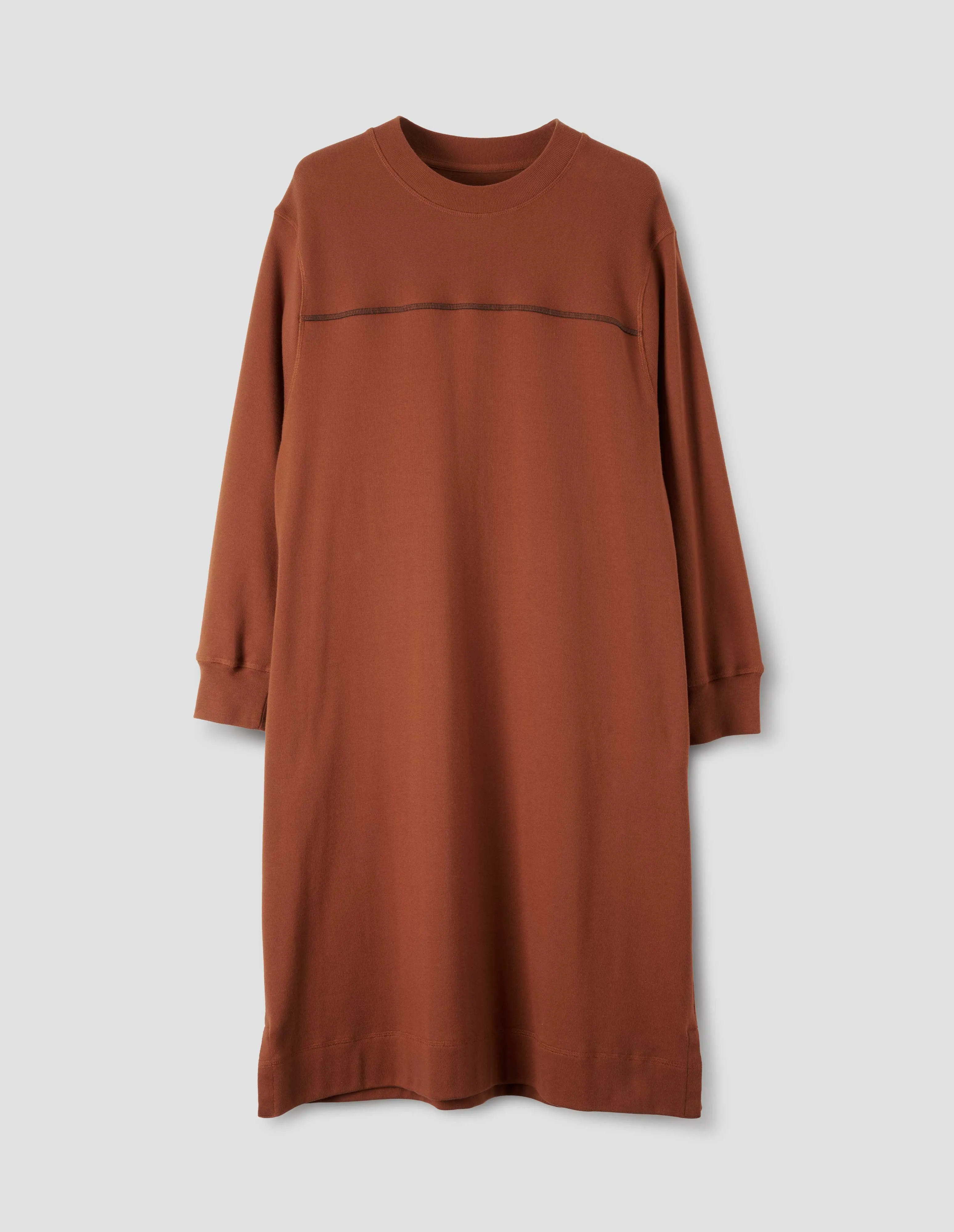 MHL. YOKE SEAM DRESS | HEAVY COTTON RIB | CAYENNE sold by Margaret Howell product image thumbnail 3