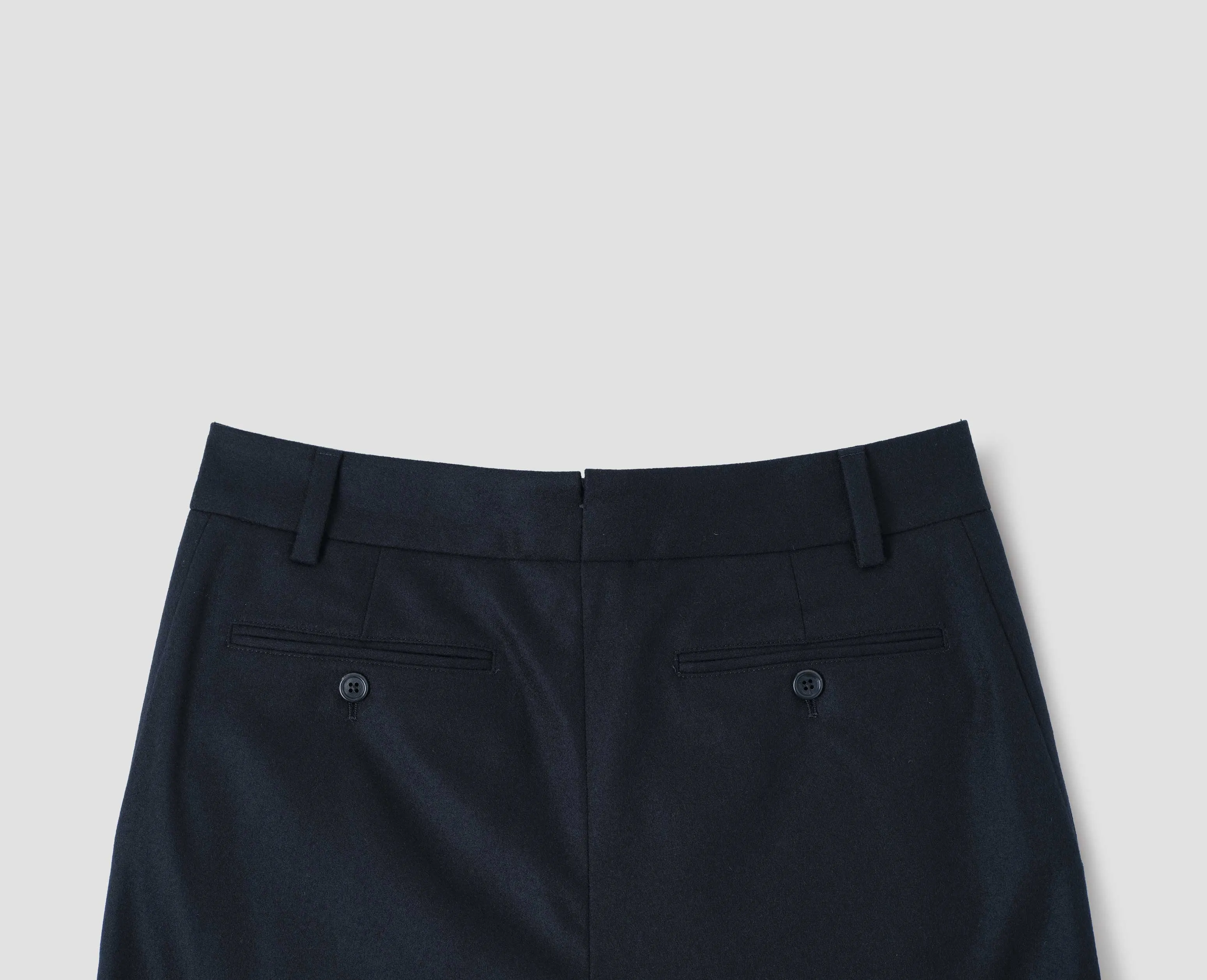 MIDI WAIST CROP TROUSER | FLANNEL | DARK NAVY sold by Margaret Howell product image thumbnail 4