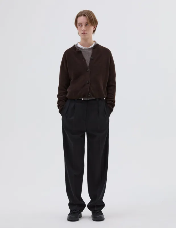 TWIN PLEAT TROUSER | BARATHEA WOOL BLEND
 | BLACK sold by Margaret Howell